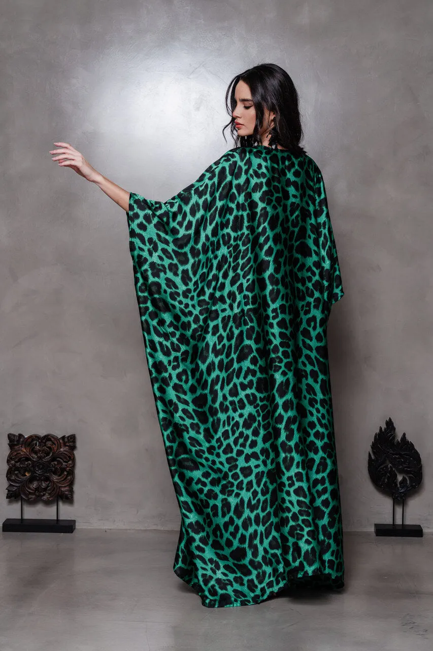 Green Leopard Kaftan