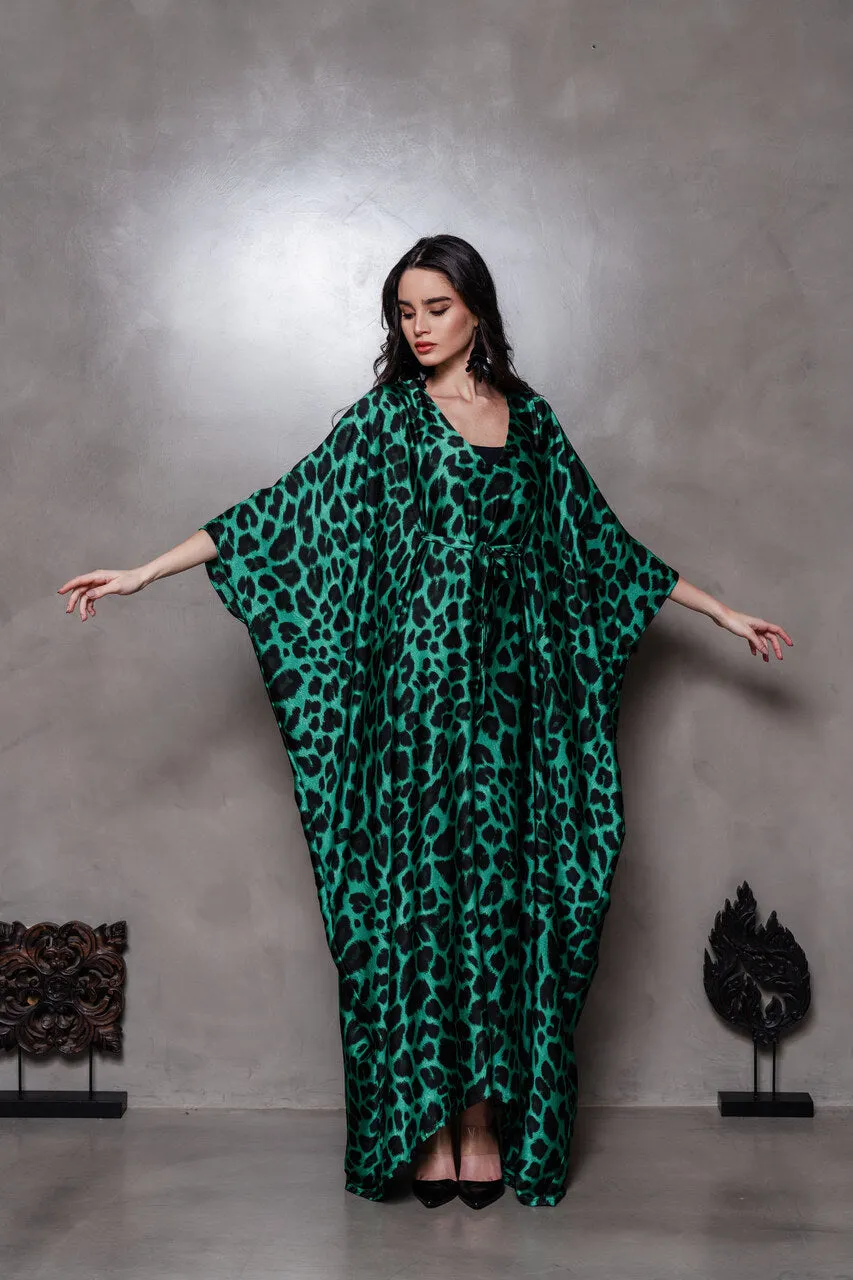 Green Leopard Kaftan