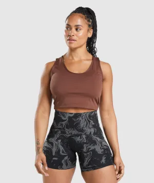 GS Power Open Back Cropped Tank - Cherry Brown