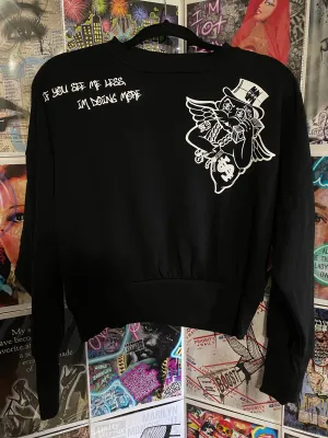 Guilty Chaos custom designed crop top sweatshirt SZ. SMALL $ 1of1