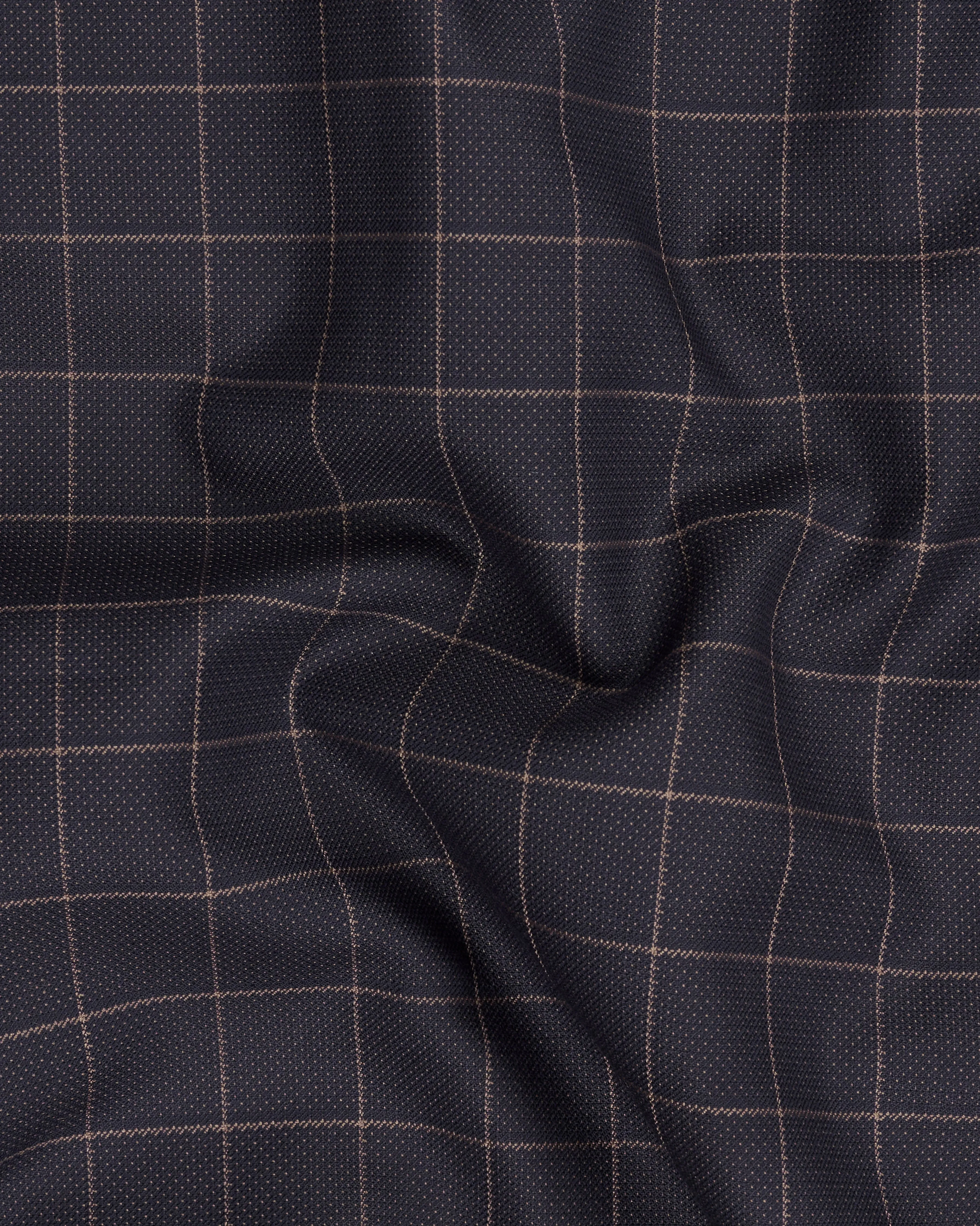 Haiti Navy Blue Checkered Bandhgala Blazer