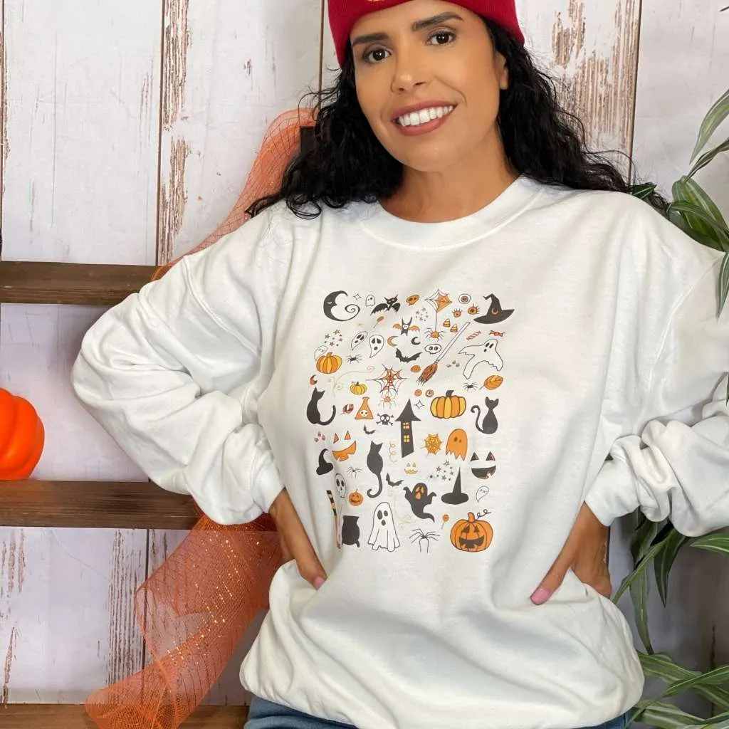 Halloween Doodles Unisex Oversized Sweatshirt