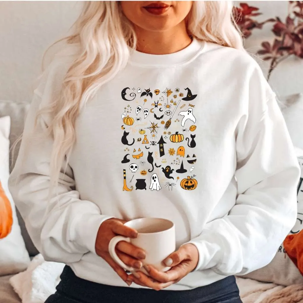 Halloween Doodles Unisex Oversized Sweatshirt
