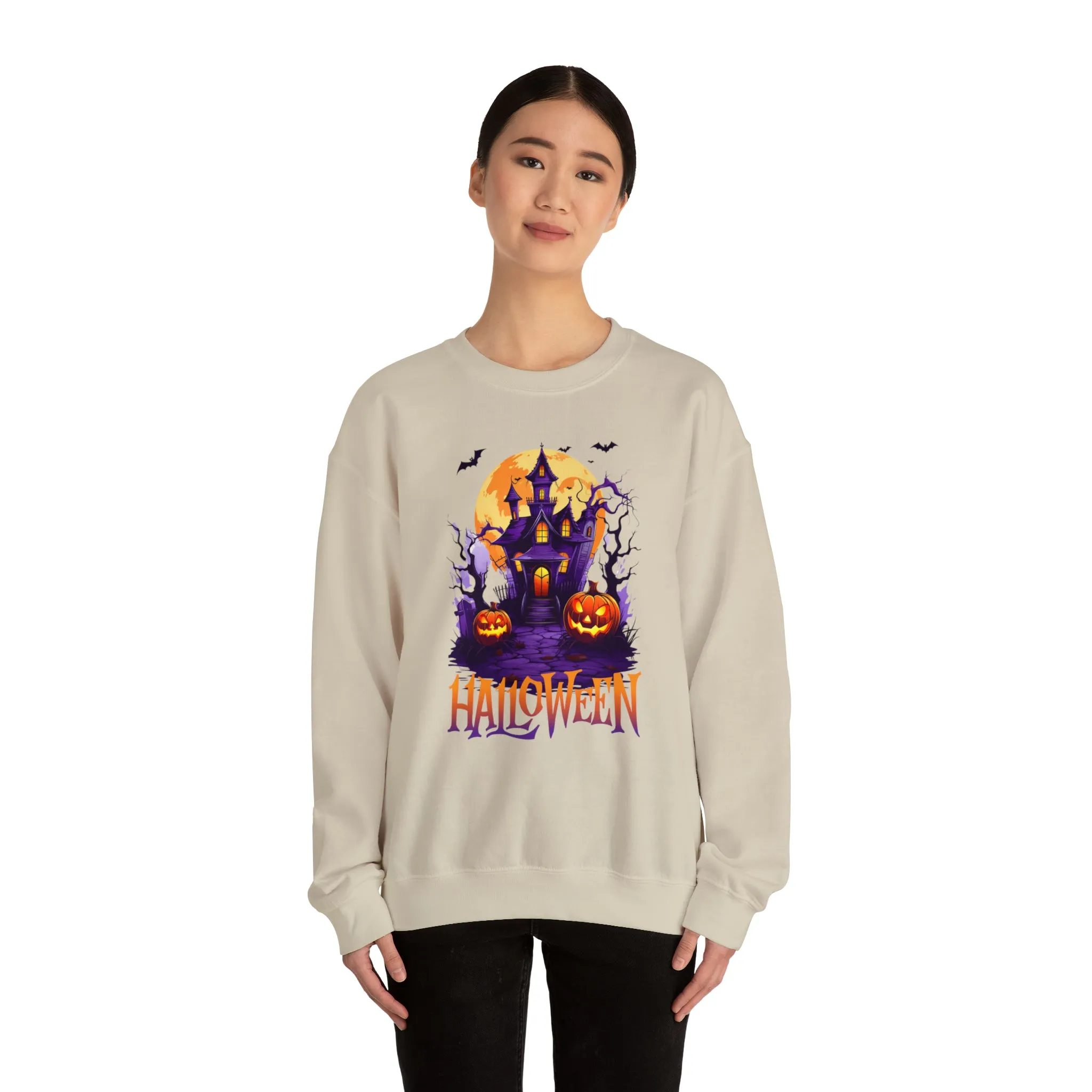 Halloween Haunted House Sweatshirt, Scary Halloween Sweatshirt, Funny Creepy Sweatshirt, Party Shirt, Unisex Heavy Blend Shirt