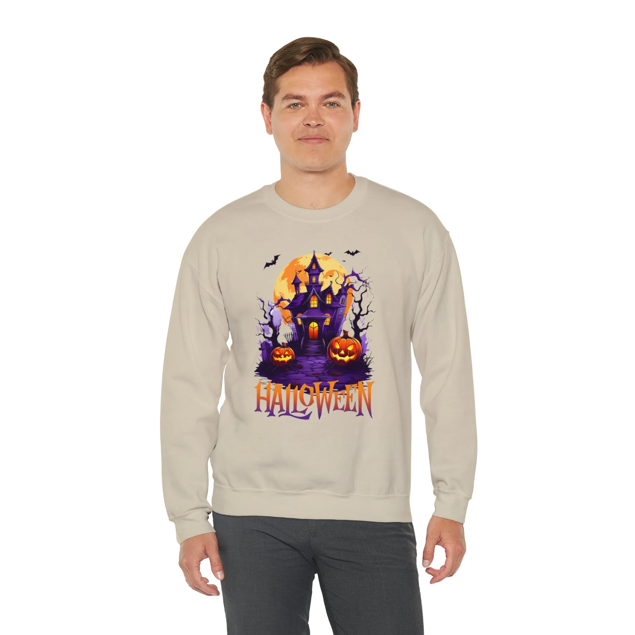 Halloween Haunted House Sweatshirt, Scary Halloween Sweatshirt, Funny Creepy Sweatshirt, Party Shirt, Unisex Heavy Blend Shirt