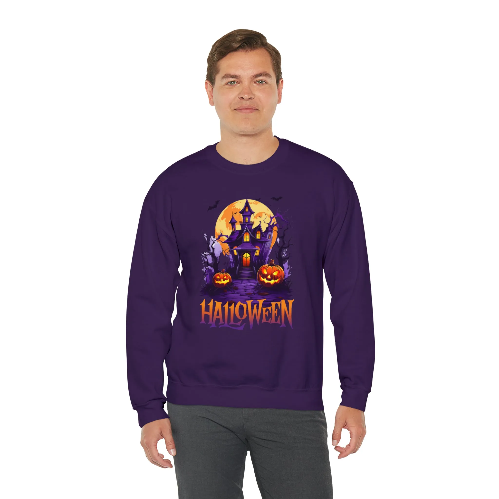 Halloween Haunted House Sweatshirt, Scary Halloween Sweatshirt, Funny Creepy Sweatshirt, Party Shirt, Unisex Heavy Blend Shirt