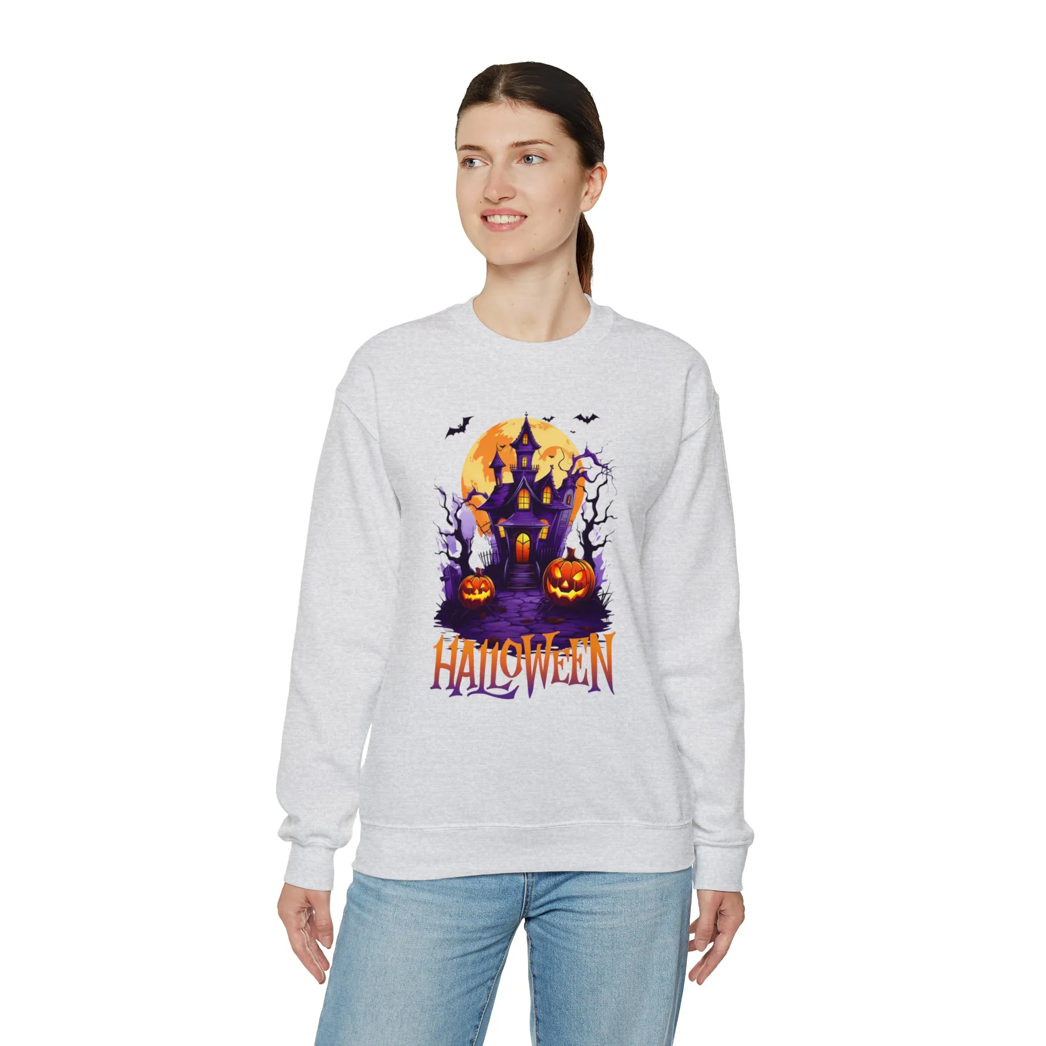 Halloween Haunted House Sweatshirt, Scary Halloween Sweatshirt, Funny Creepy Sweatshirt, Party Shirt, Unisex Heavy Blend Shirt