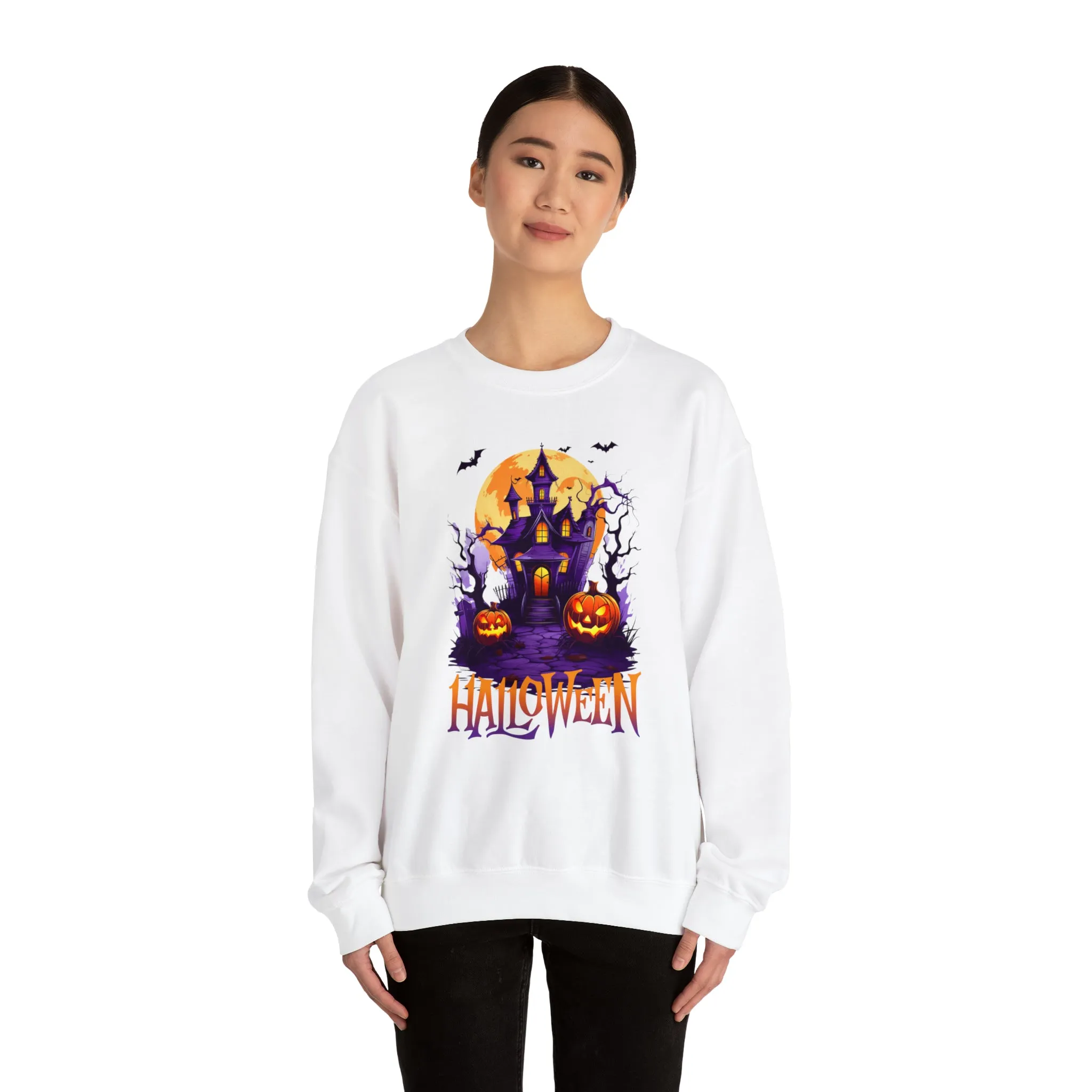 Halloween Haunted House Sweatshirt, Scary Halloween Sweatshirt, Funny Creepy Sweatshirt, Party Shirt, Unisex Heavy Blend Shirt