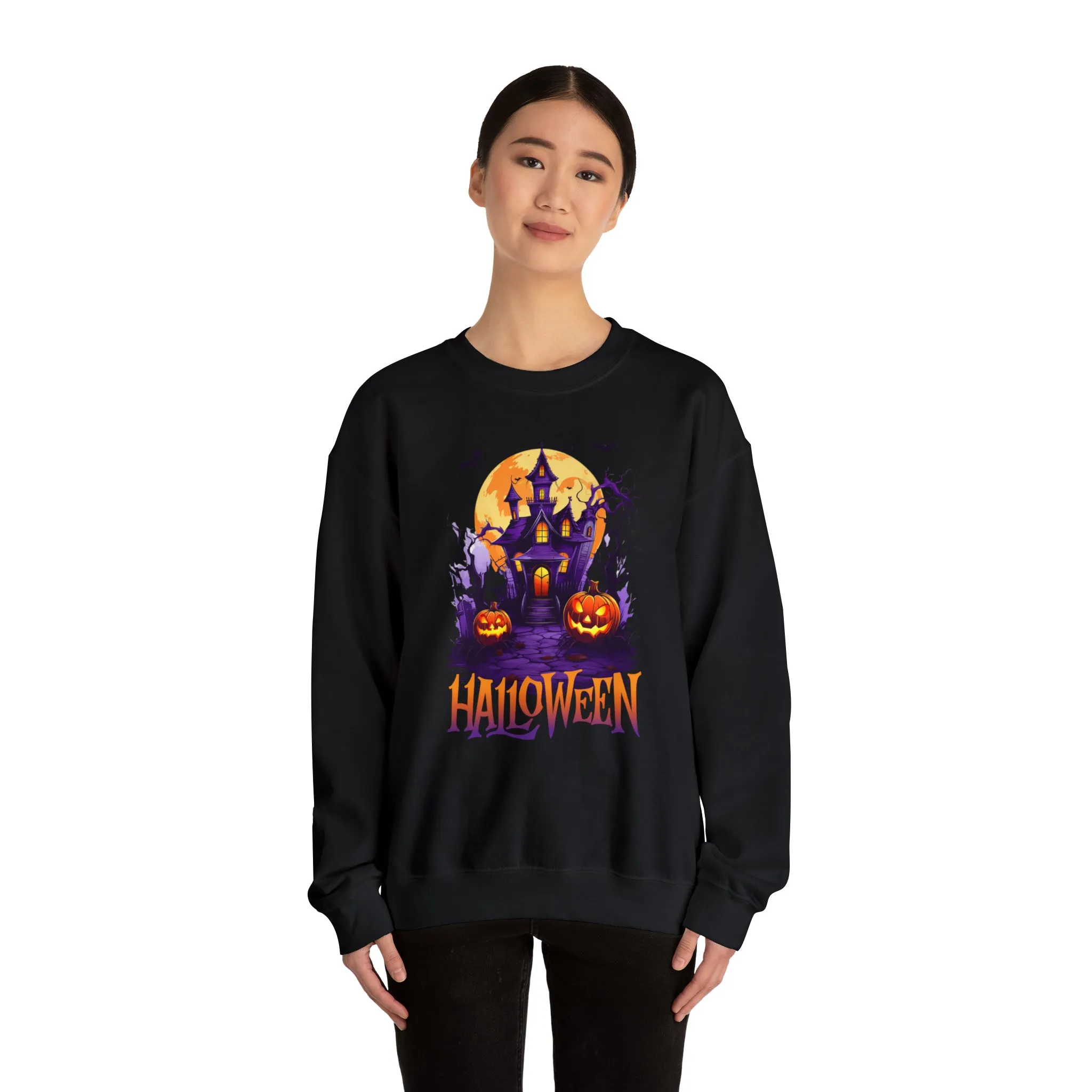 Halloween Haunted House Sweatshirt, Scary Halloween Sweatshirt, Funny Creepy Sweatshirt, Party Shirt, Unisex Heavy Blend Shirt