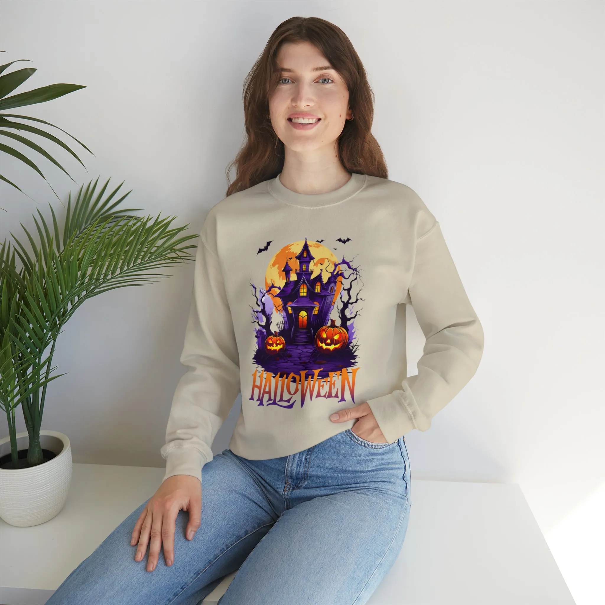 Halloween Haunted House Sweatshirt, Scary Halloween Sweatshirt, Funny Creepy Sweatshirt, Party Shirt, Unisex Heavy Blend Shirt