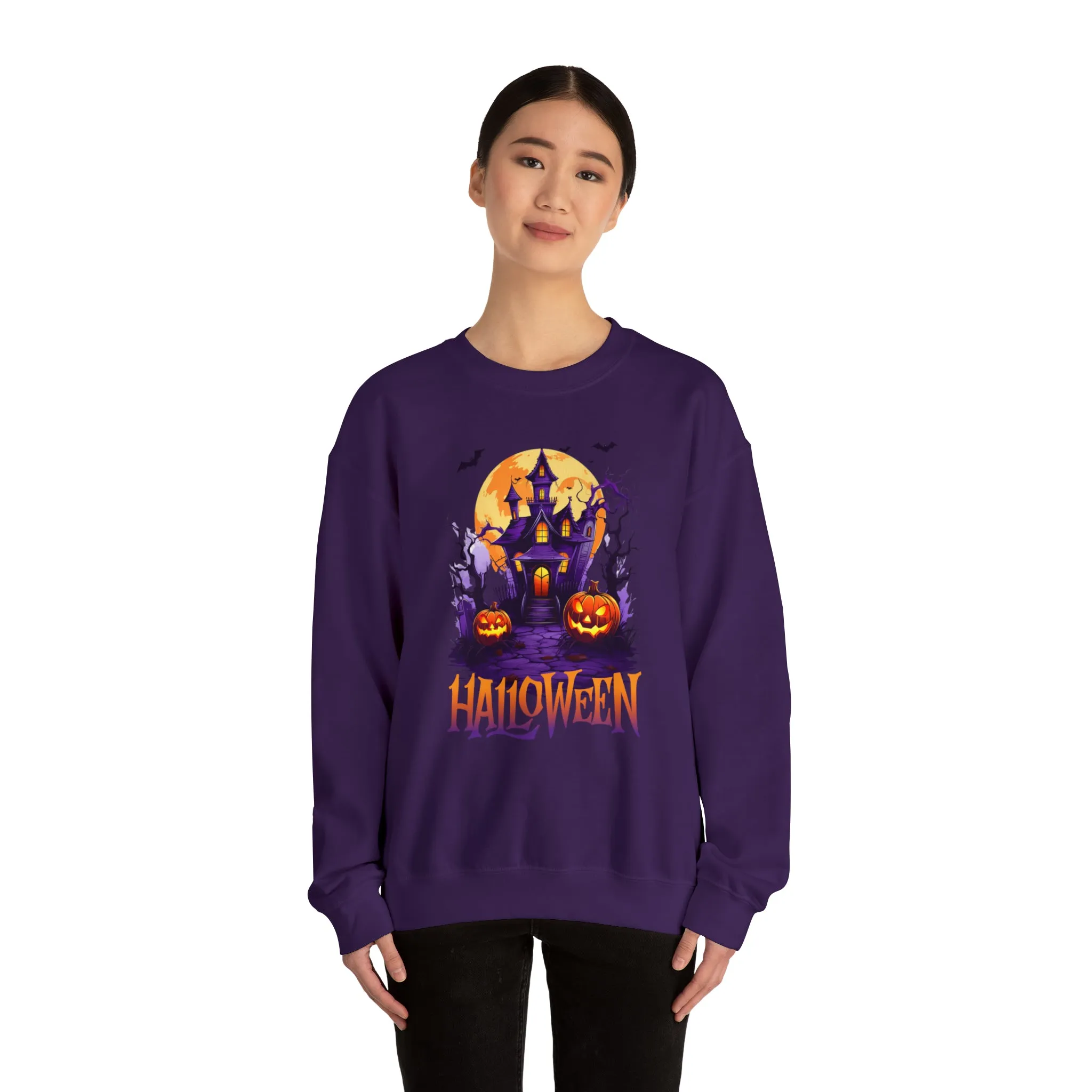 Halloween Haunted House Sweatshirt, Scary Halloween Sweatshirt, Funny Creepy Sweatshirt, Party Shirt, Unisex Heavy Blend Shirt
