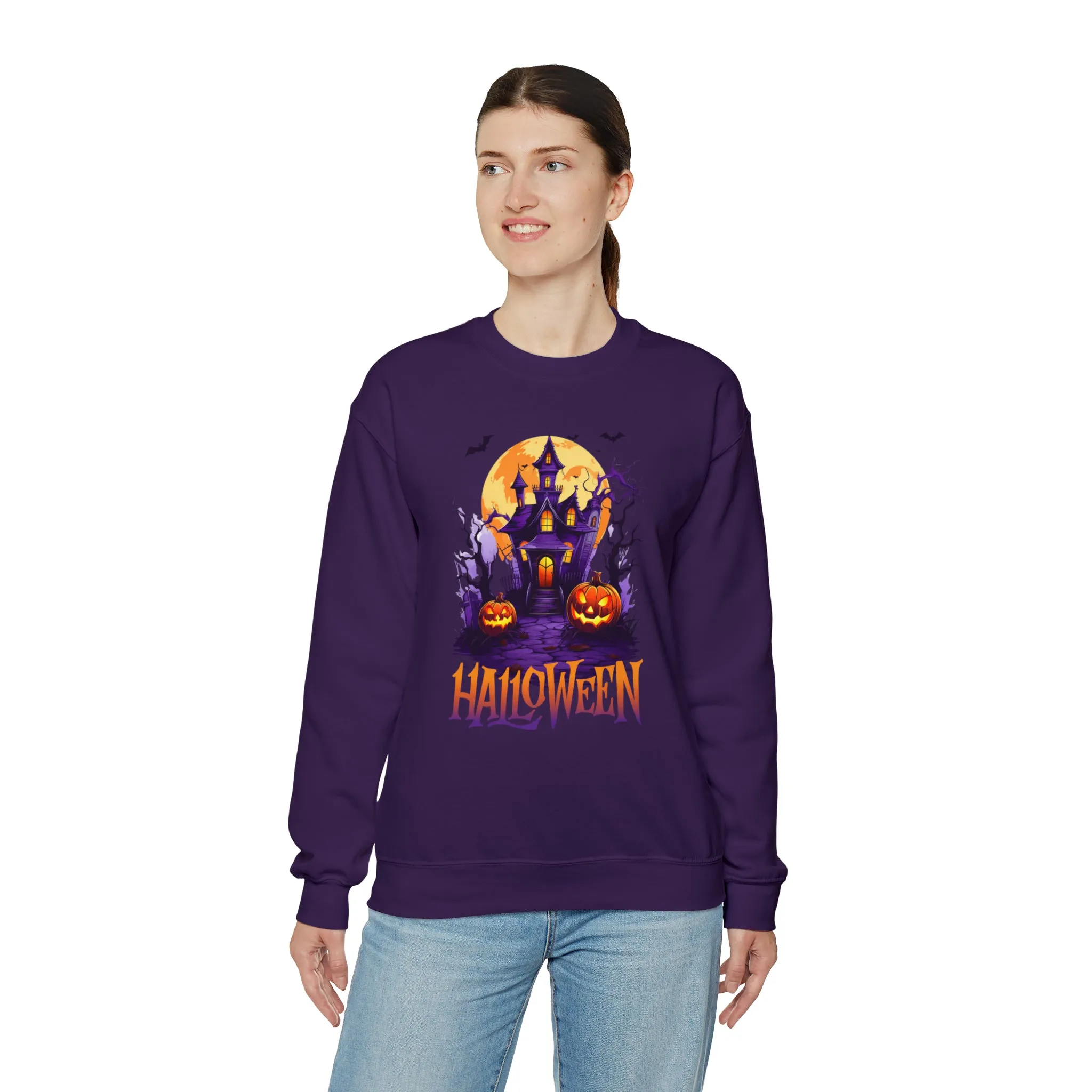Halloween Haunted House Sweatshirt, Scary Halloween Sweatshirt, Funny Creepy Sweatshirt, Party Shirt, Unisex Heavy Blend Shirt