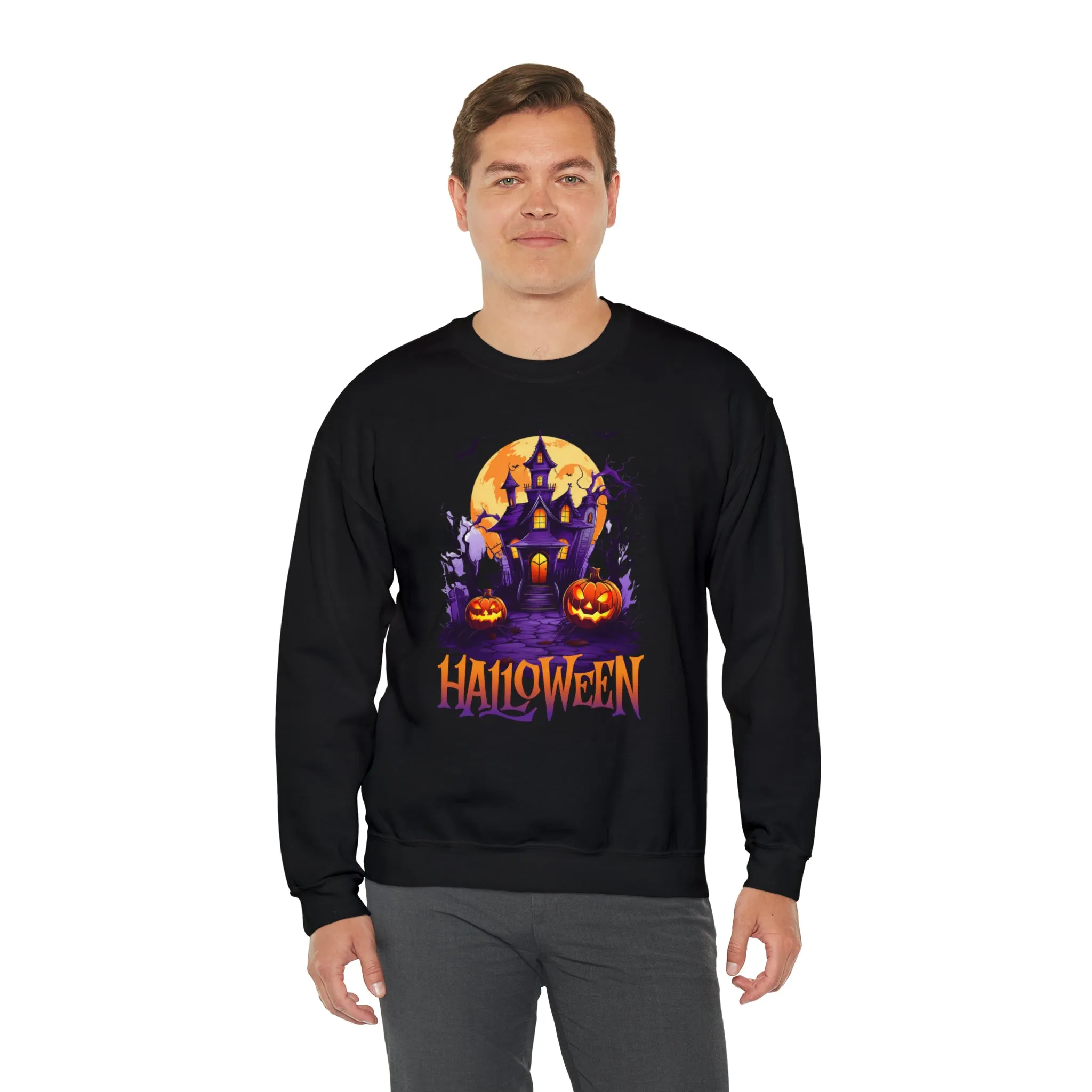 Halloween Haunted House Sweatshirt, Scary Halloween Sweatshirt, Funny Creepy Sweatshirt, Party Shirt, Unisex Heavy Blend Shirt
