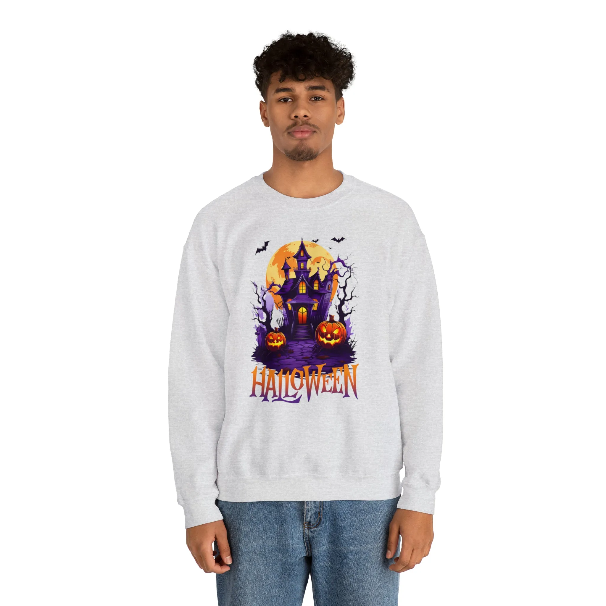 Halloween Haunted House Sweatshirt, Scary Halloween Sweatshirt, Funny Creepy Sweatshirt, Party Shirt, Unisex Heavy Blend Shirt
