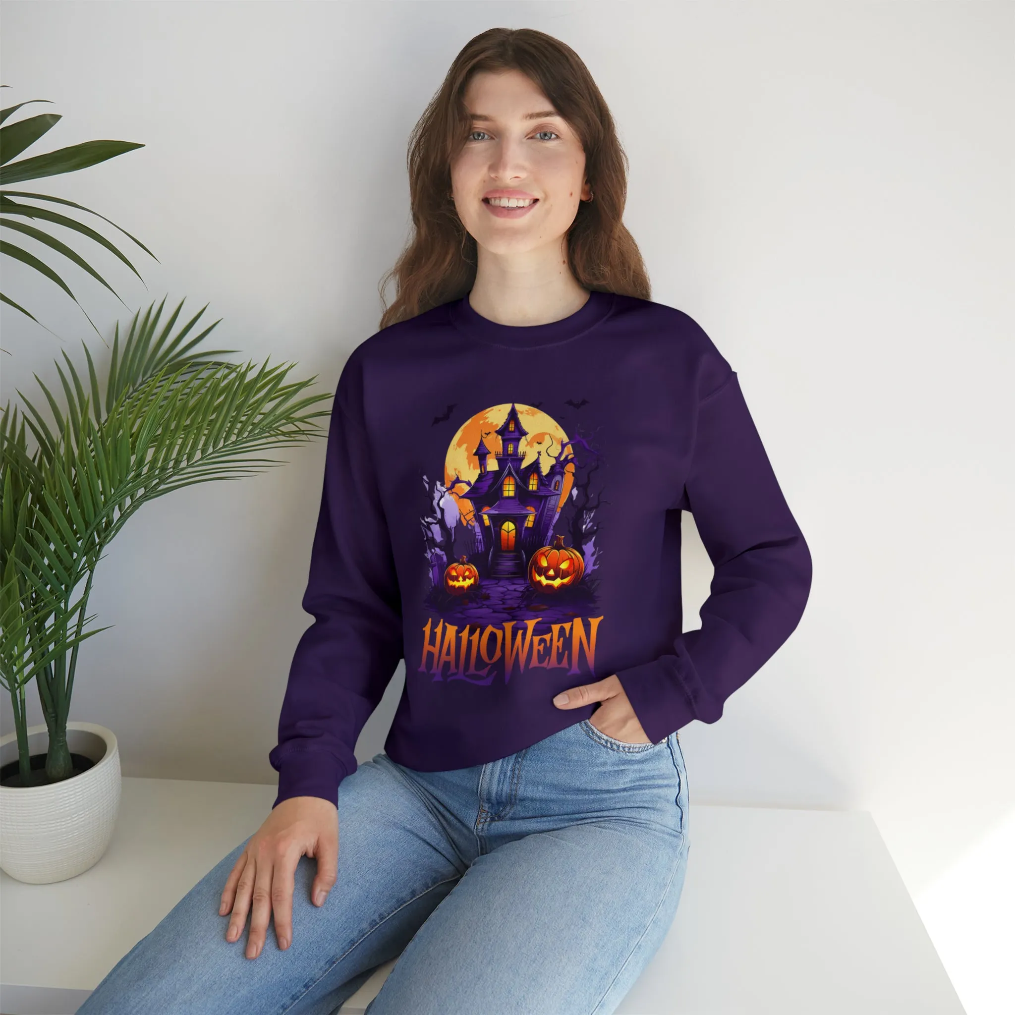 Halloween Haunted House Sweatshirt, Scary Halloween Sweatshirt, Funny Creepy Sweatshirt, Party Shirt, Unisex Heavy Blend Shirt