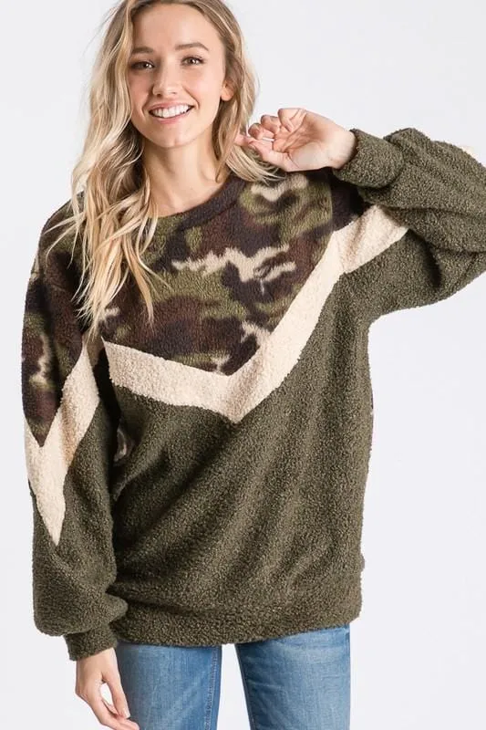 Harlow Camo Chevron Pullover