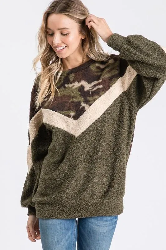 Harlow Camo Chevron Pullover