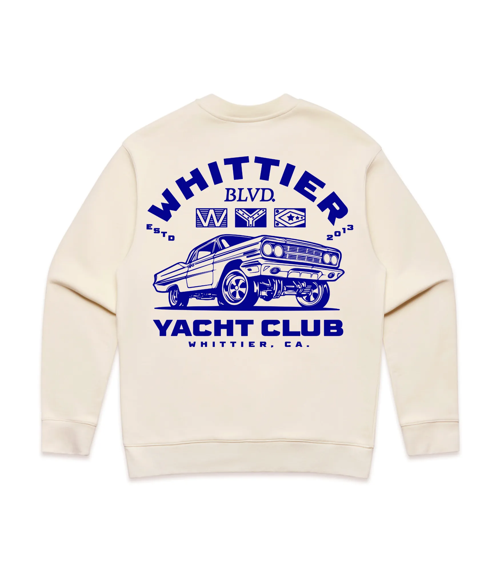 Heavy Faded Whittier Yacht Club Nautical Flag Crewneck