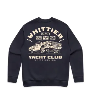 Heavy Faded Whittier Yacht Club Nautical Flag Crewneck