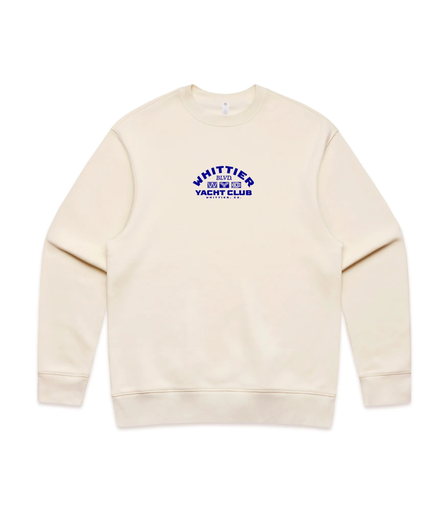 Heavy Faded Whittier Yacht Club Nautical Flag Crewneck