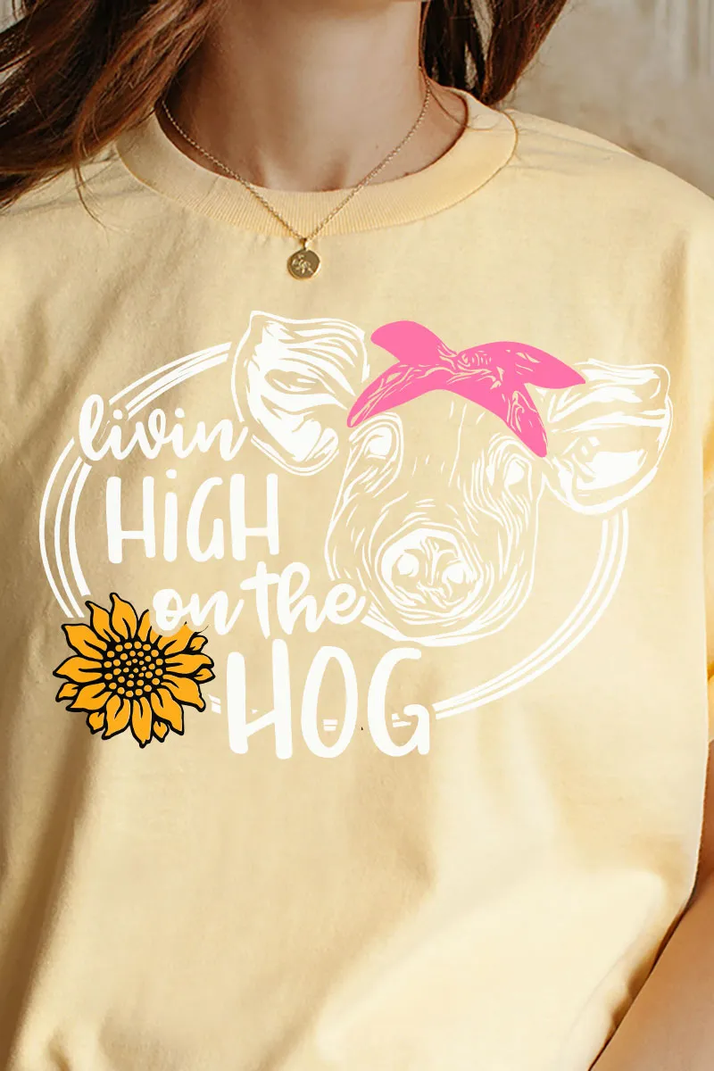 High On The Hog Short Sleeve Relaxed Fit T-Shirt