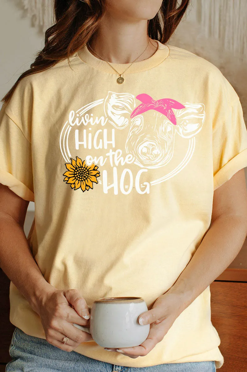High On The Hog Short Sleeve Relaxed Fit T-Shirt