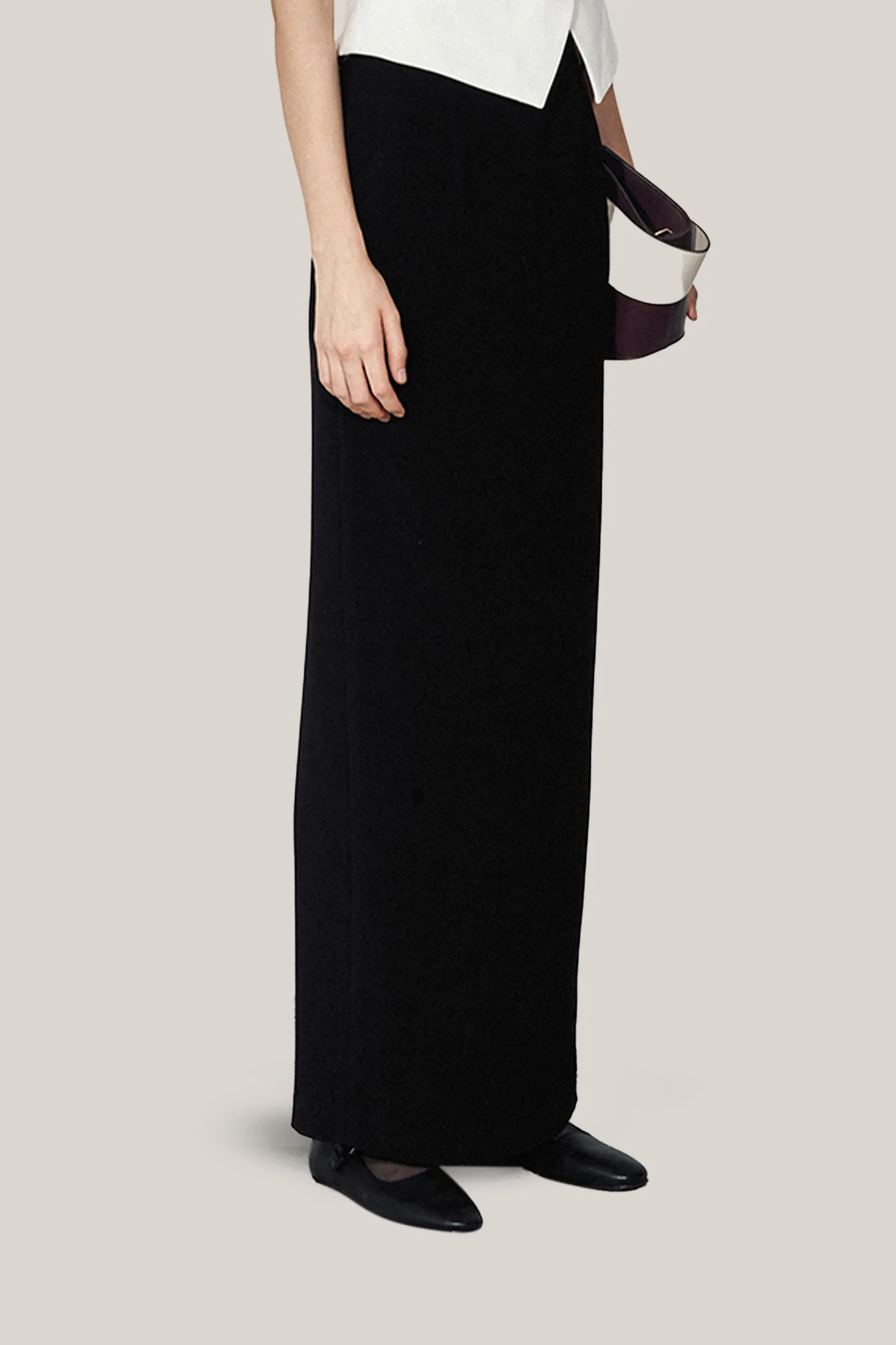 HOBB • Vespera Straight Back Slit Twill Ankle Length Skirt