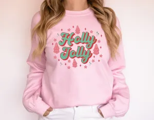 Holly Jolly Womens Christmas Sweatshirt