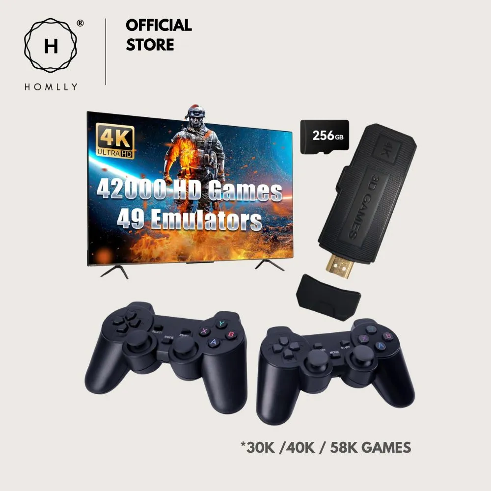 Homlly 4K Full HD 30,000  /40,000  / 58,000  Retro Video Game Console Stick with 2 Wireless Controller