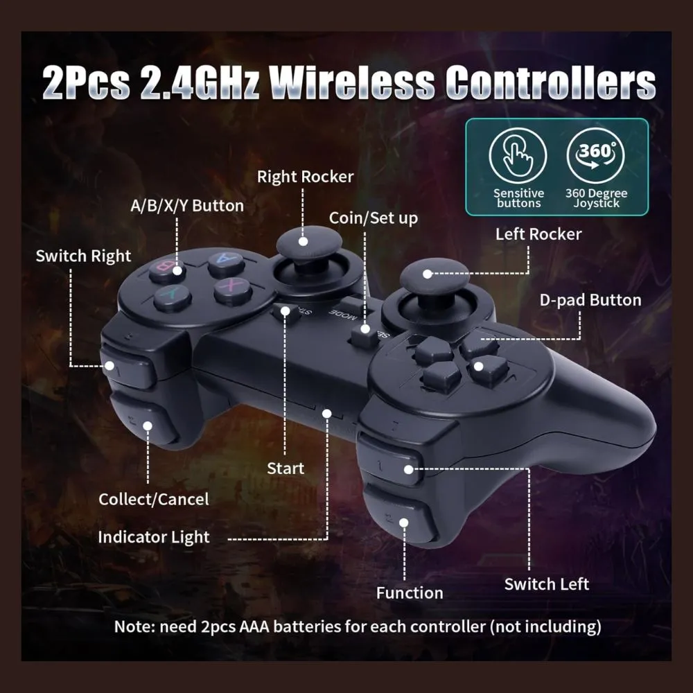 Homlly 4K Full HD 30,000  /40,000  / 58,000  Retro Video Game Console Stick with 2 Wireless Controller