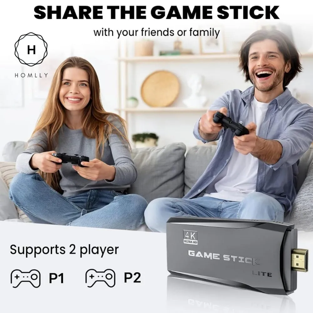 Homlly 4K Full HD 30,000  /40,000  / 58,000  Retro Video Game Console Stick with 2 Wireless Controller