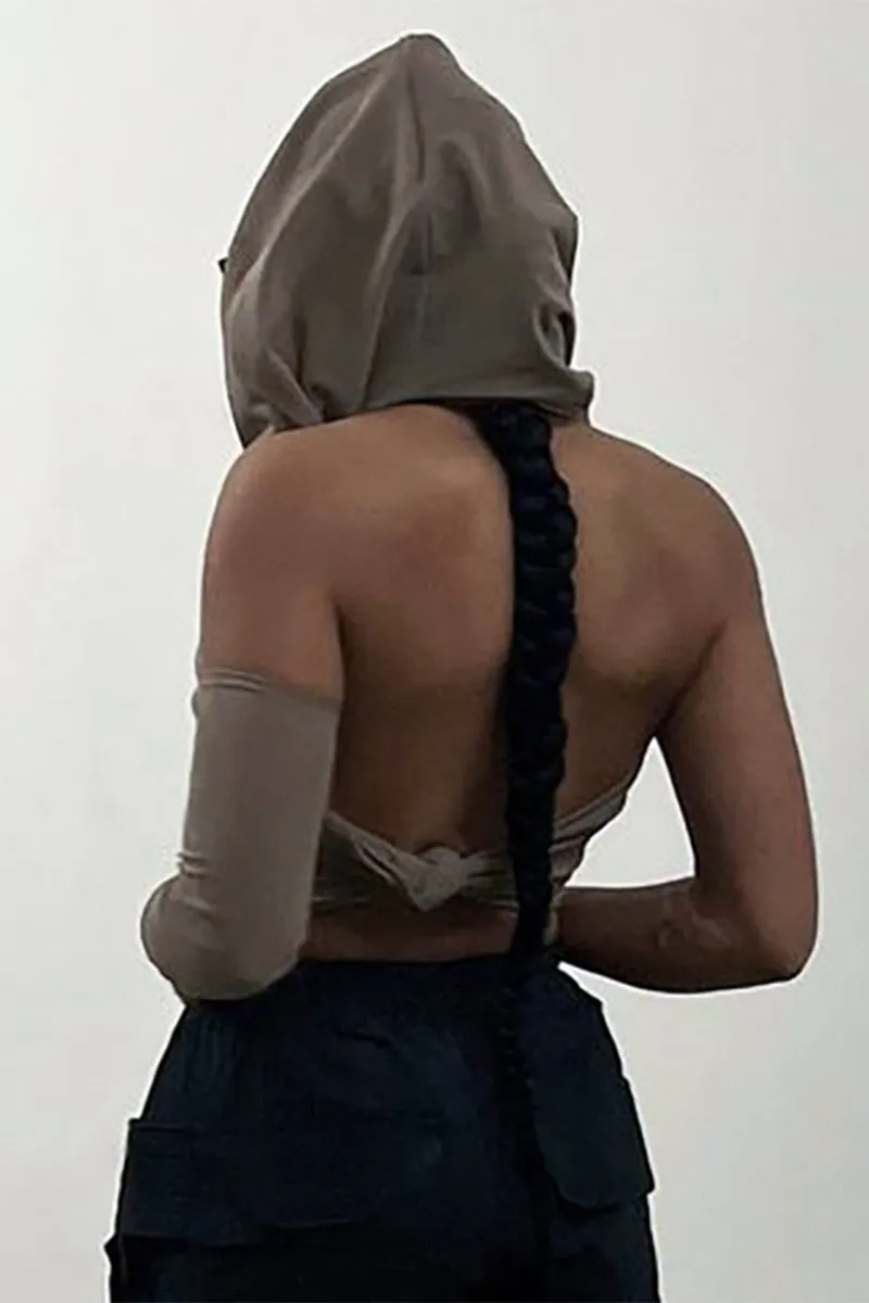 HTO3063 One-Shoulder Hooded Tanks