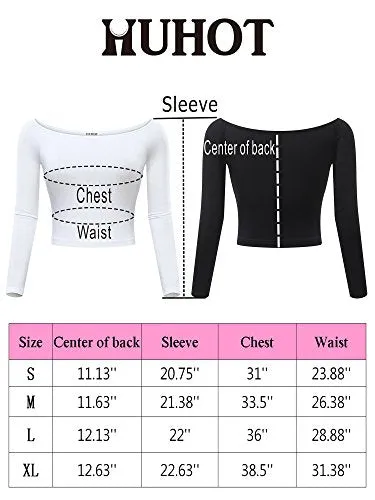 HUHOT Off-Shoulder Crop Blouse Bodysuit