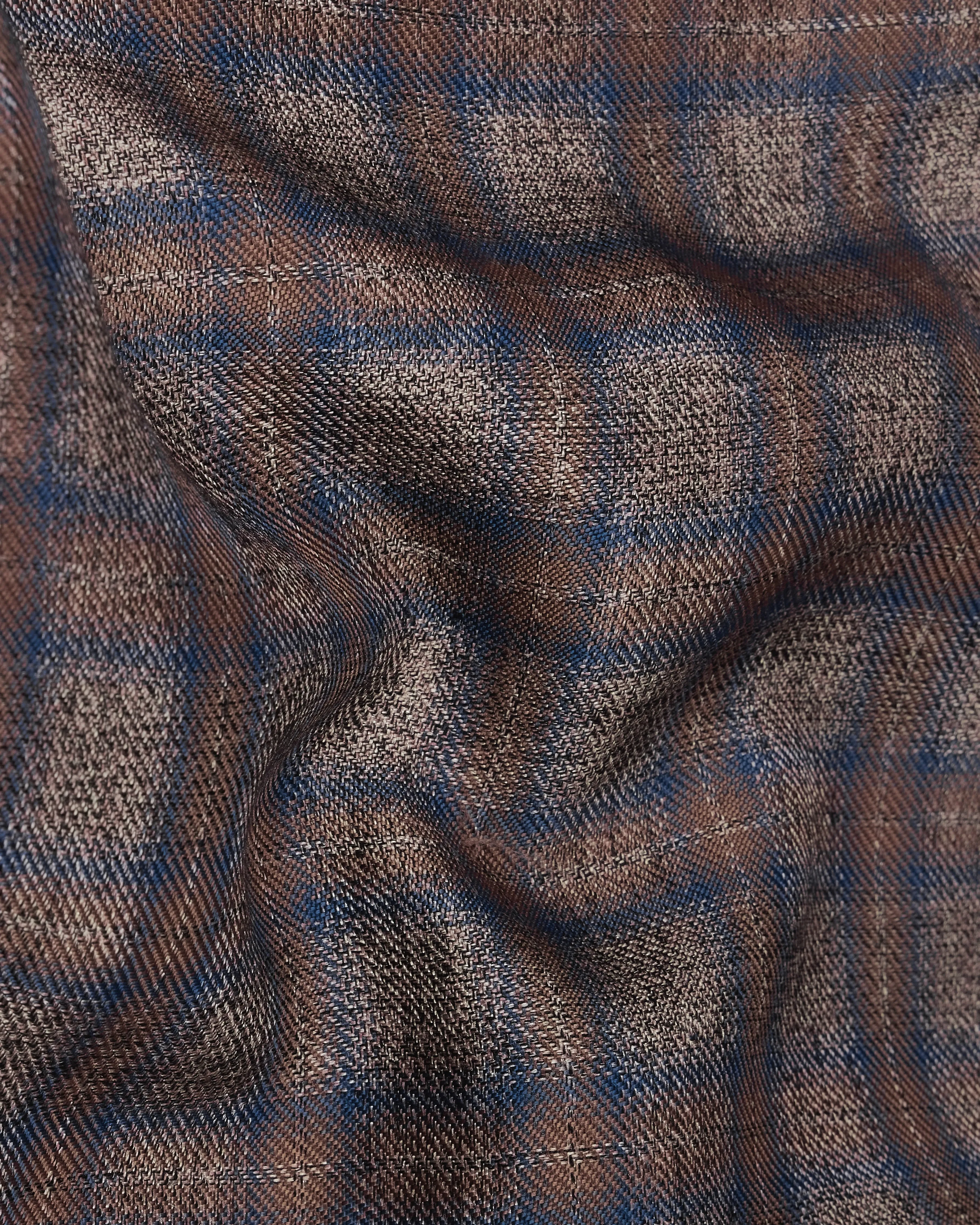 Hurricane Brown Plaid Tuxedo Designer Blazer with Shawl