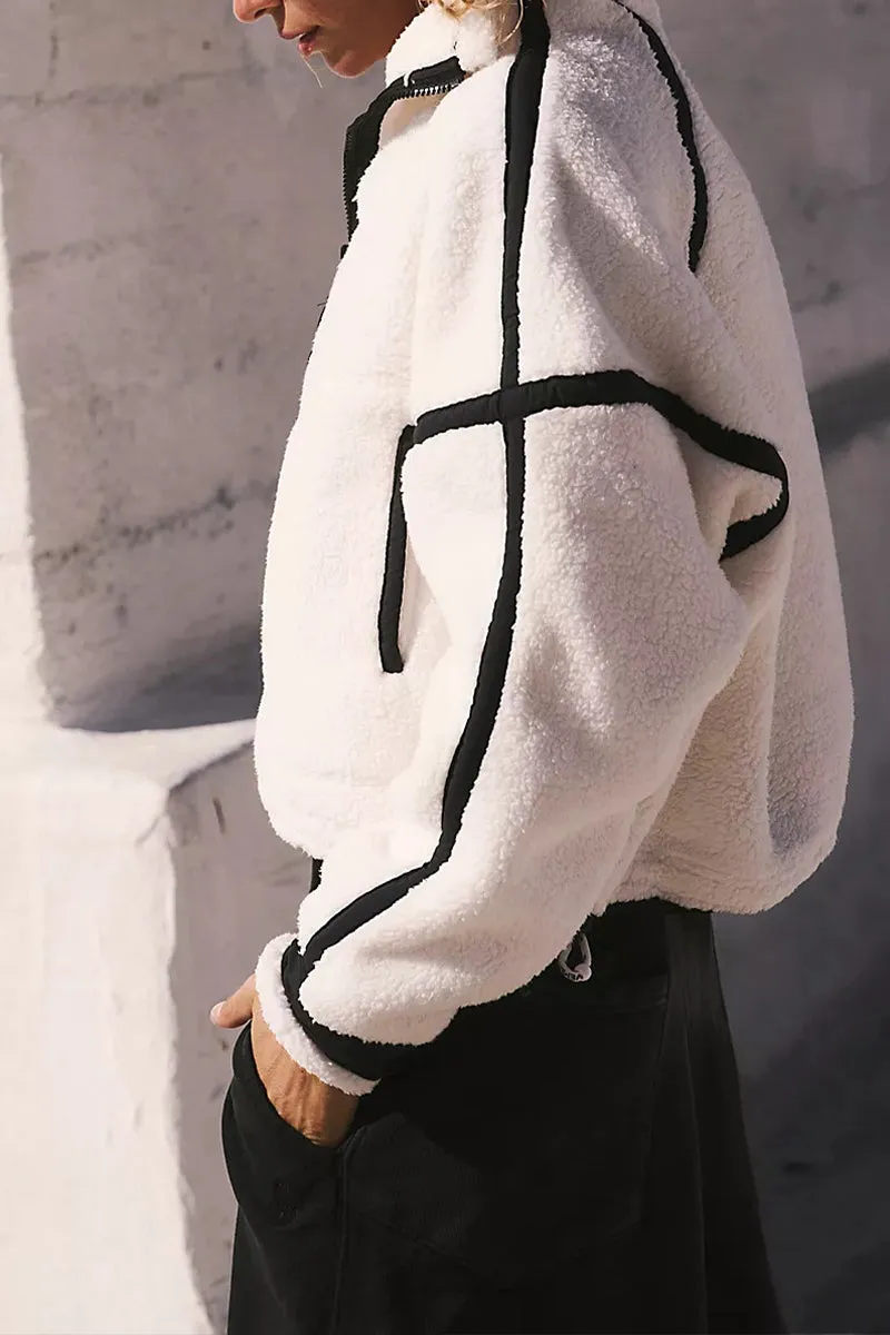 HWR1142 Cozy Contrast Pullover Top