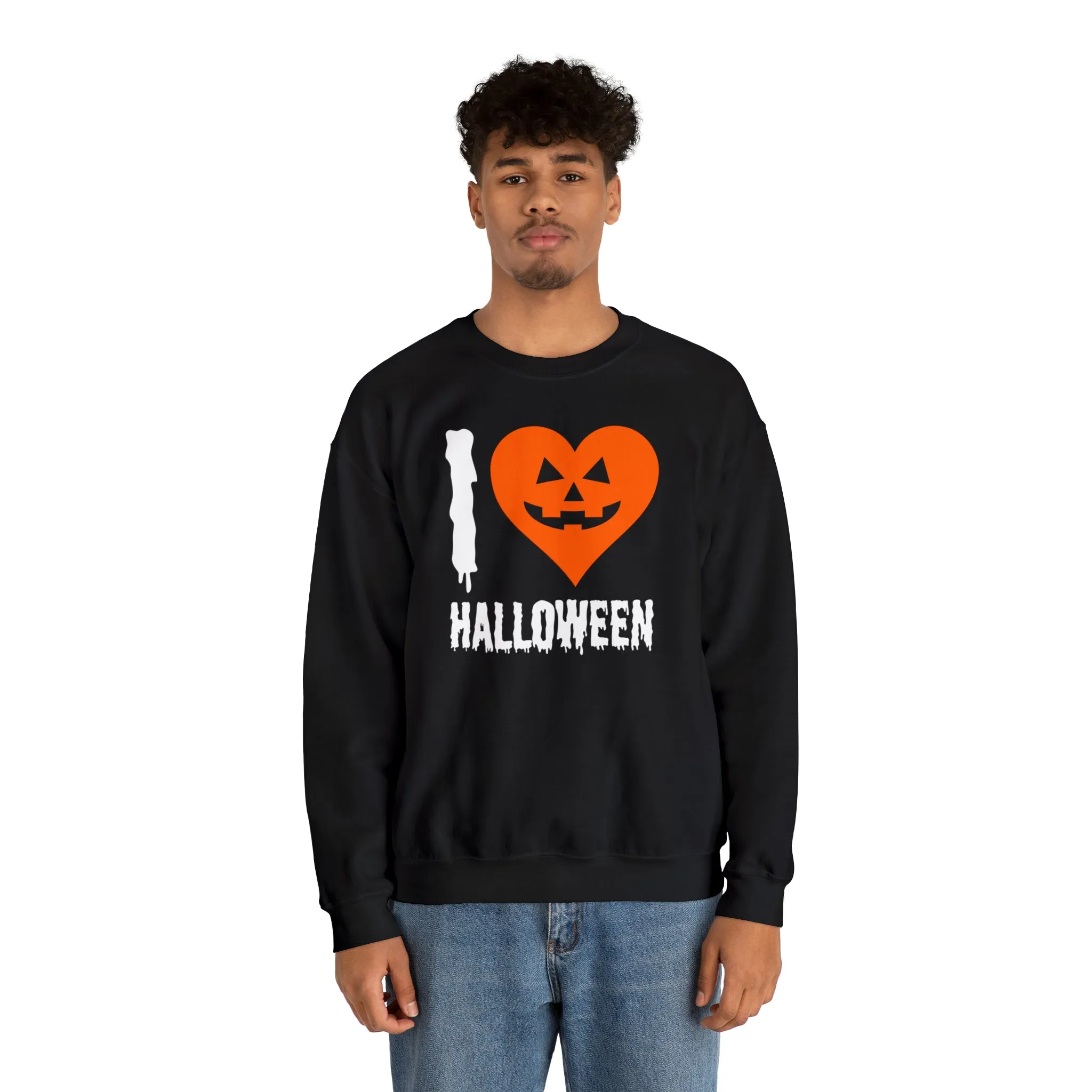 I Love Halloween Sweatshirt, Pumpkin Heart Sweatshirt , Funny Halloween Sweatshirt, Women's Funny Season Shirt