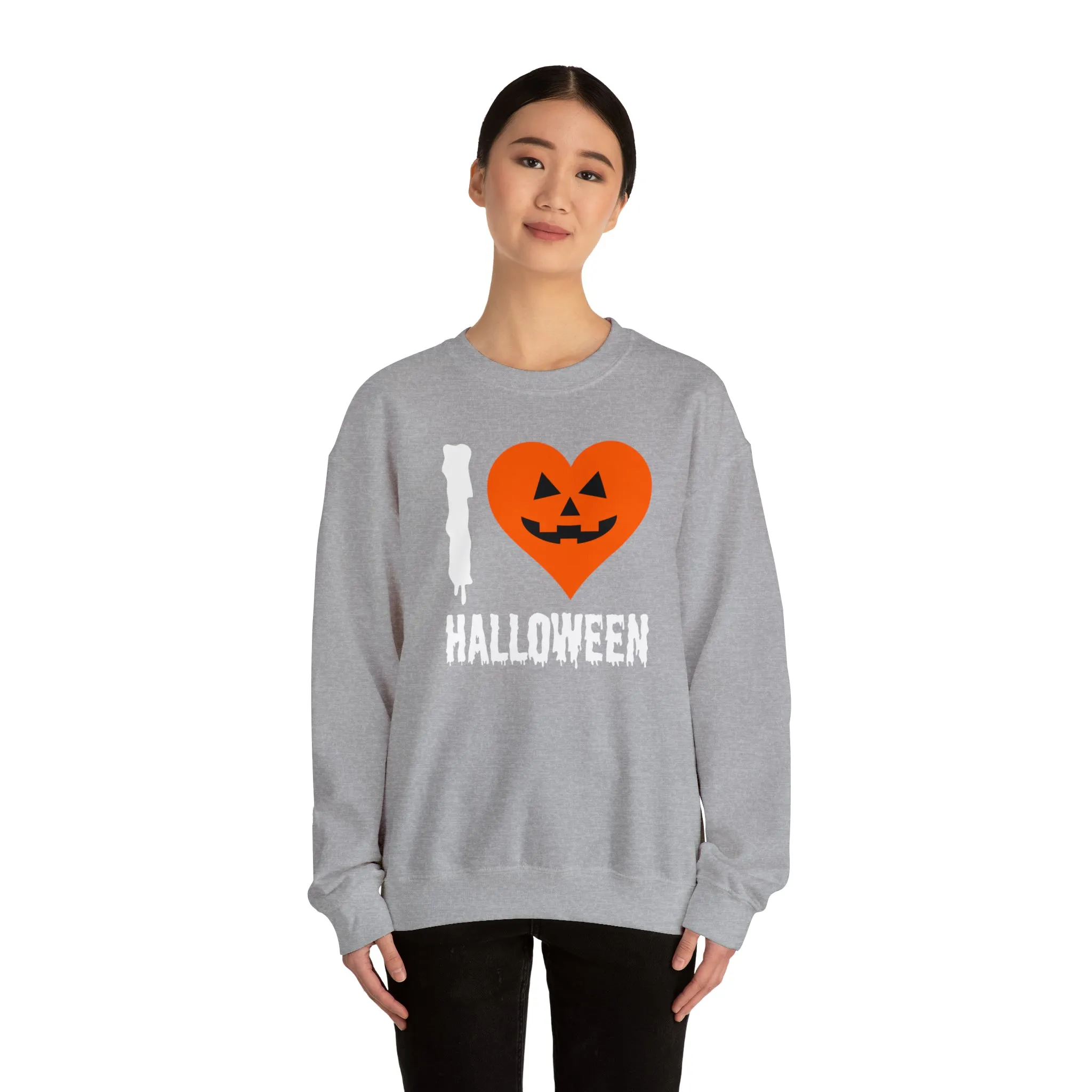 I Love Halloween Sweatshirt, Pumpkin Heart Sweatshirt , Funny Halloween Sweatshirt, Women's Funny Season Shirt