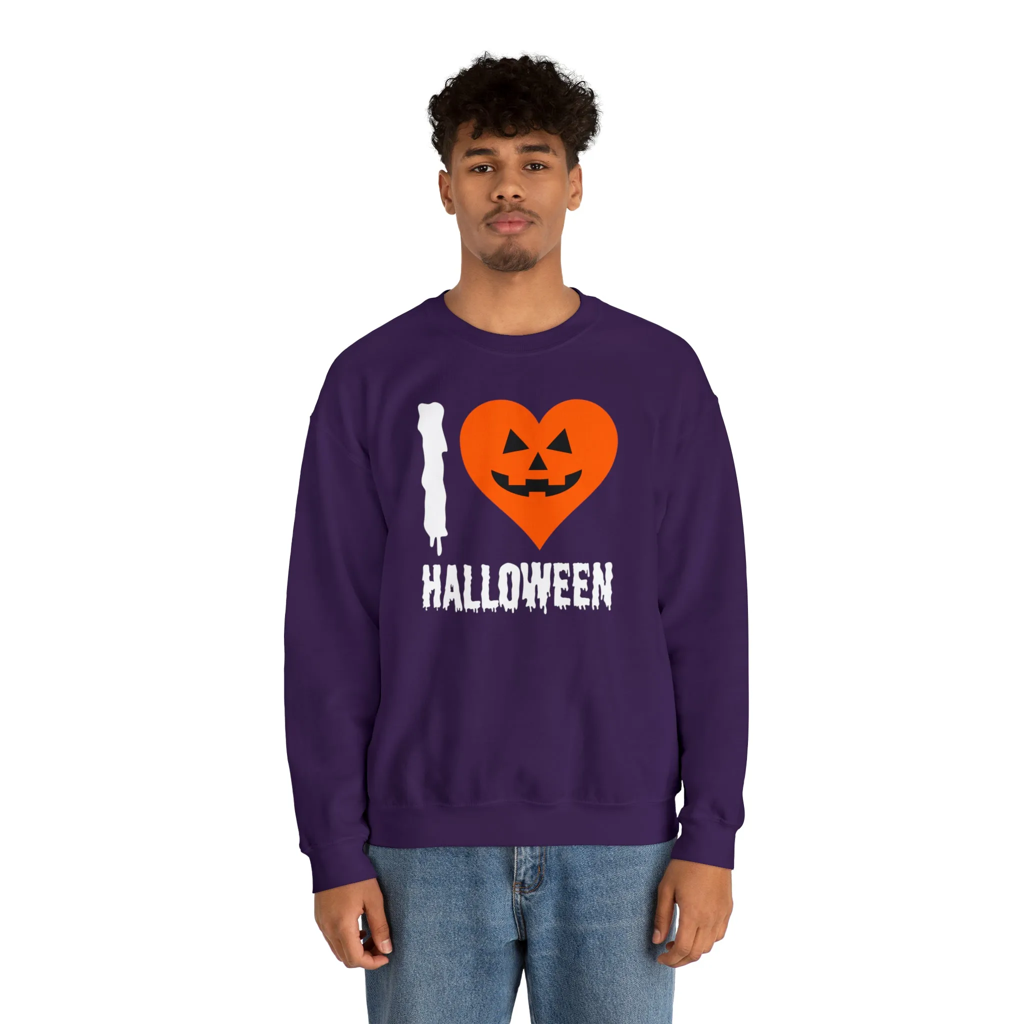 I Love Halloween Sweatshirt, Pumpkin Heart Sweatshirt , Funny Halloween Sweatshirt, Women's Funny Season Shirt