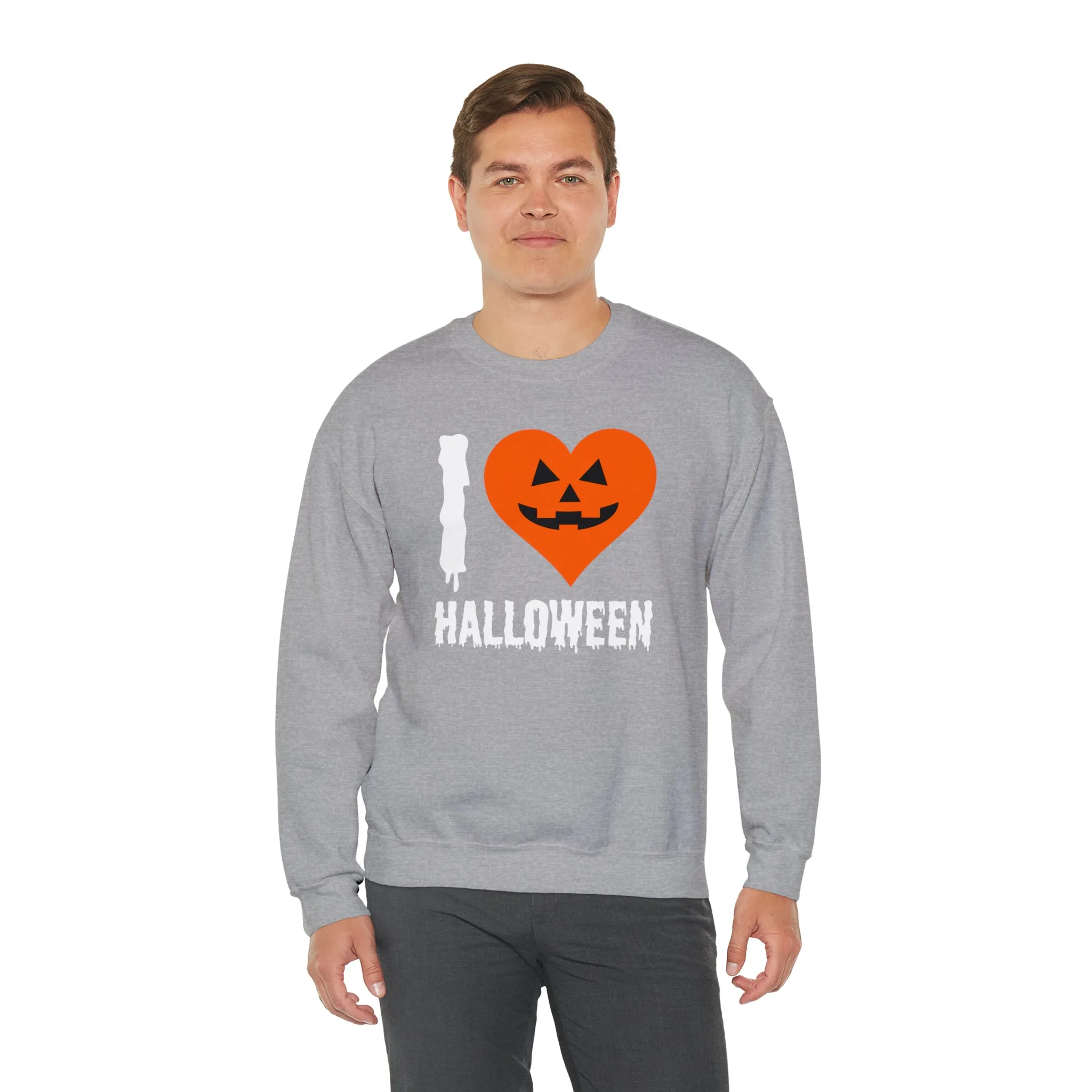 I Love Halloween Sweatshirt, Pumpkin Heart Sweatshirt , Funny Halloween Sweatshirt, Women's Funny Season Shirt
