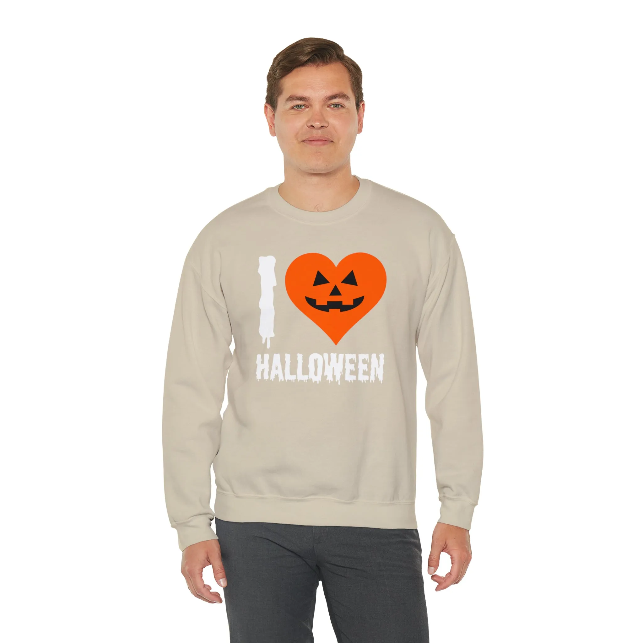 I Love Halloween Sweatshirt, Pumpkin Heart Sweatshirt , Funny Halloween Sweatshirt, Women's Funny Season Shirt