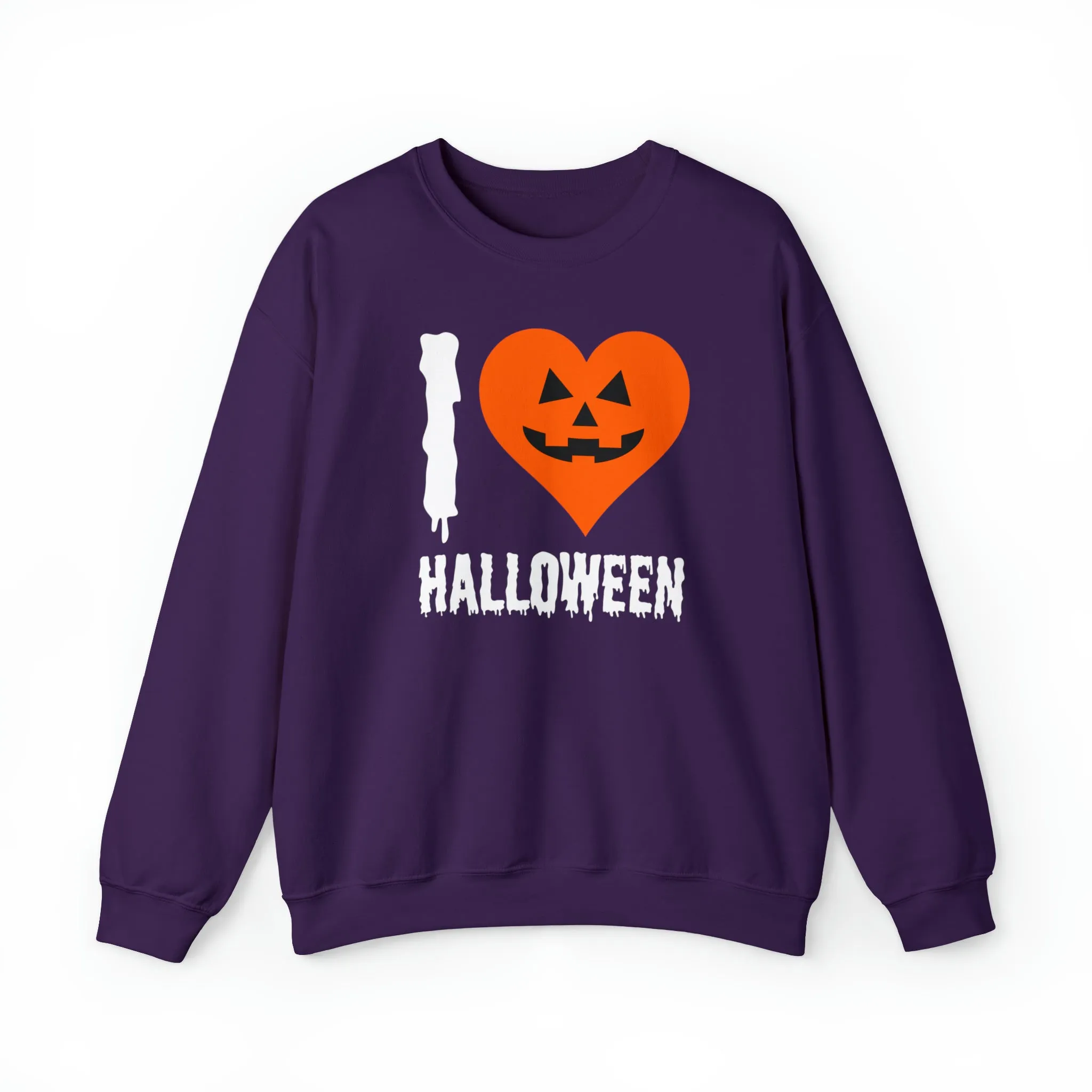 I Love Halloween Sweatshirt, Pumpkin Heart Sweatshirt , Funny Halloween Sweatshirt, Women's Funny Season Shirt