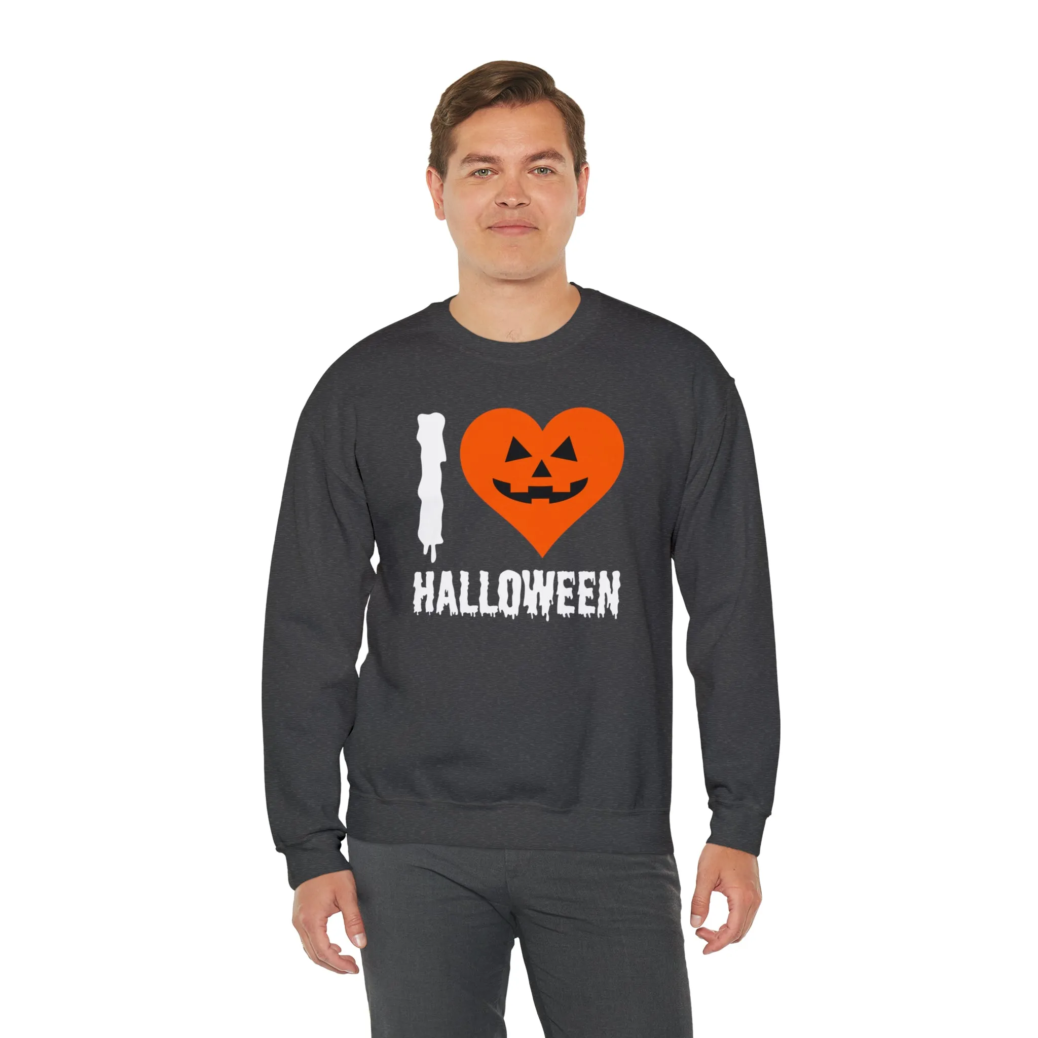 I Love Halloween Sweatshirt, Pumpkin Heart Sweatshirt , Funny Halloween Sweatshirt, Women's Funny Season Shirt