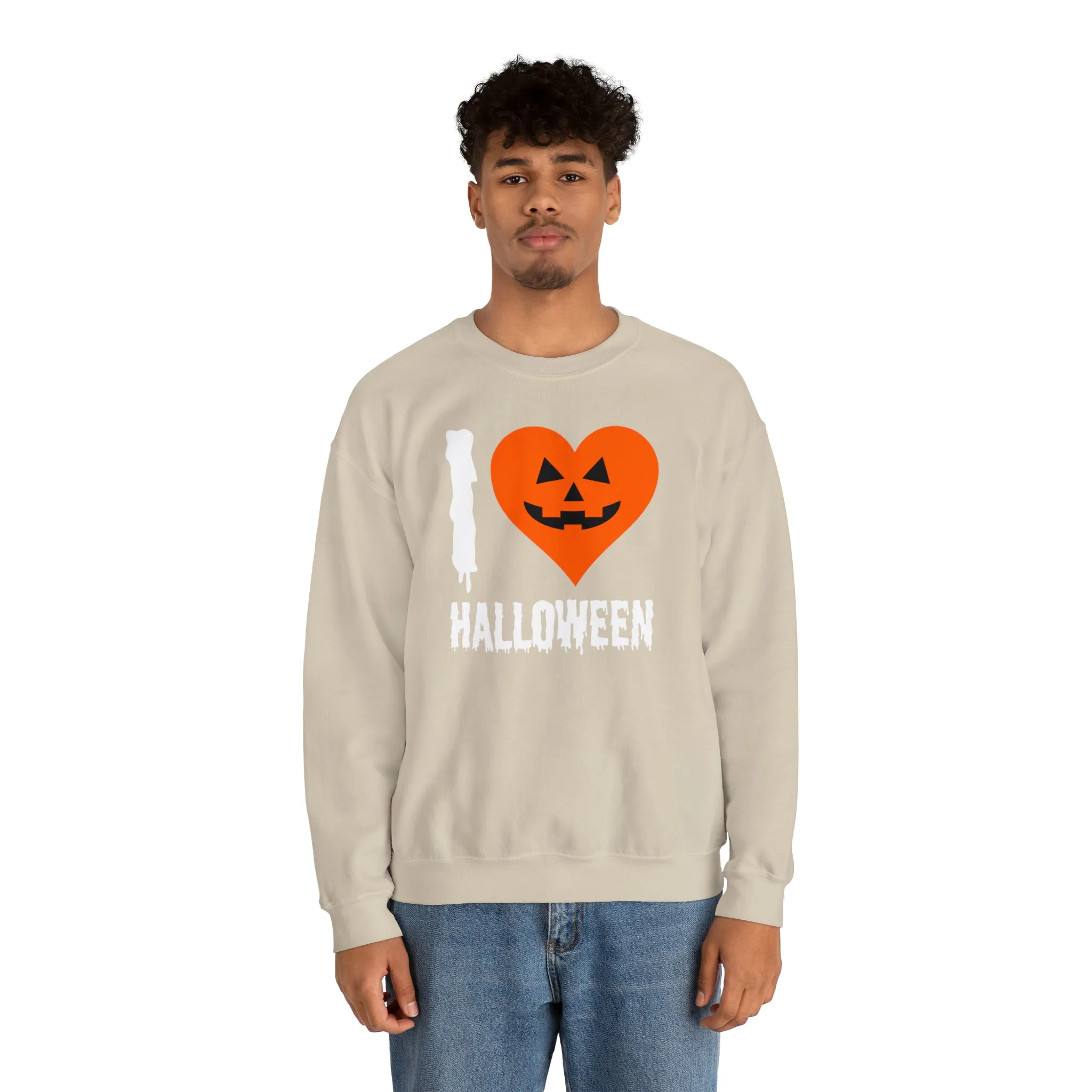 I Love Halloween Sweatshirt, Pumpkin Heart Sweatshirt , Funny Halloween Sweatshirt, Women's Funny Season Shirt