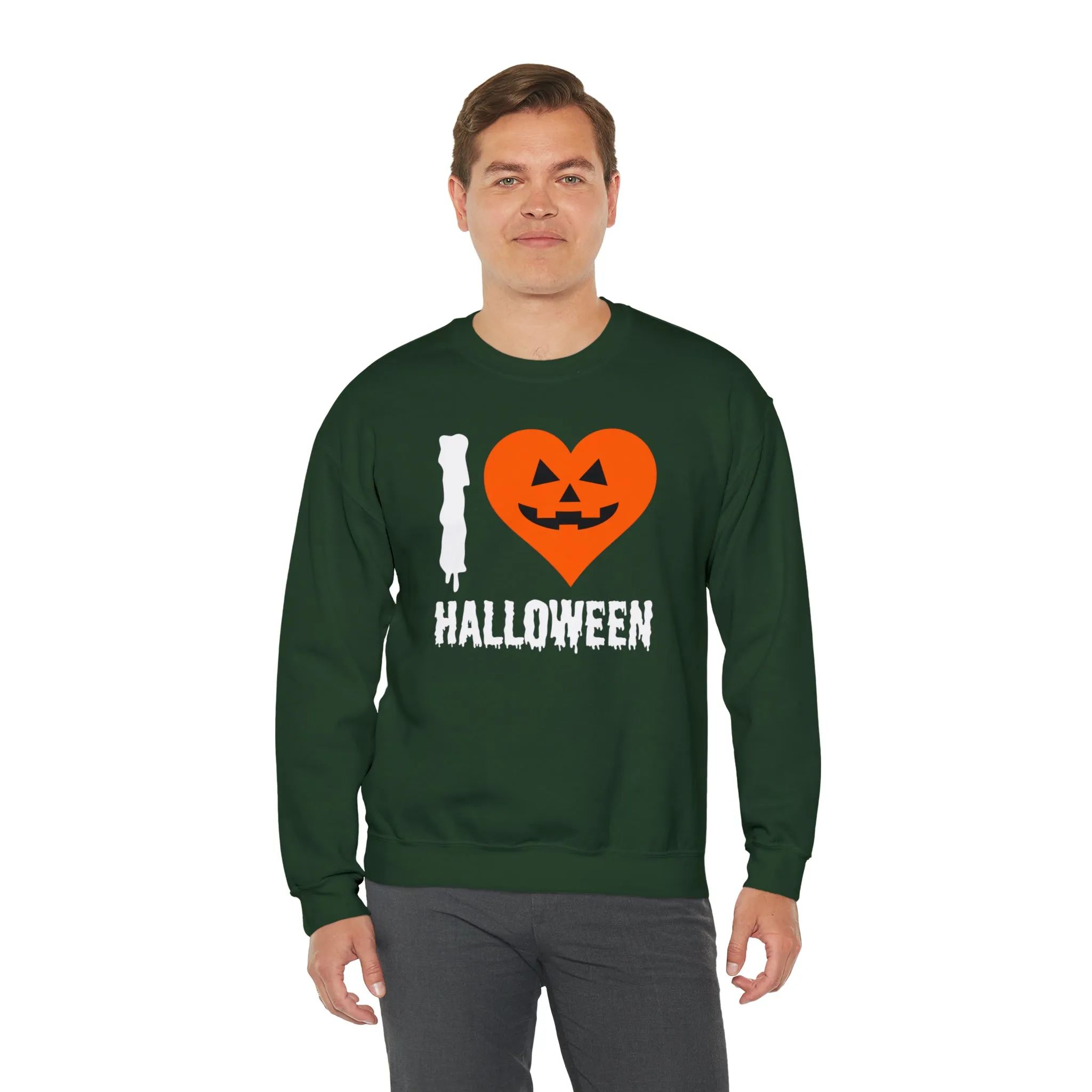 I Love Halloween Sweatshirt, Pumpkin Heart Sweatshirt , Funny Halloween Sweatshirt, Women's Funny Season Shirt