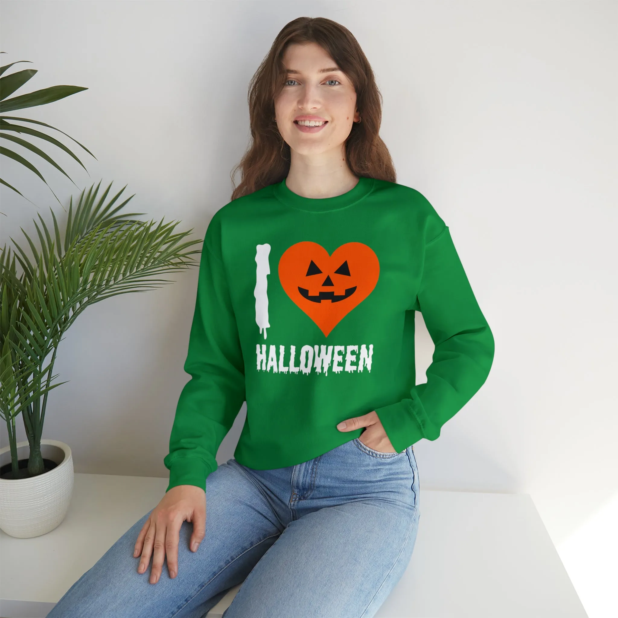 I Love Halloween Sweatshirt, Pumpkin Heart Sweatshirt , Funny Halloween Sweatshirt, Women's Funny Season Shirt