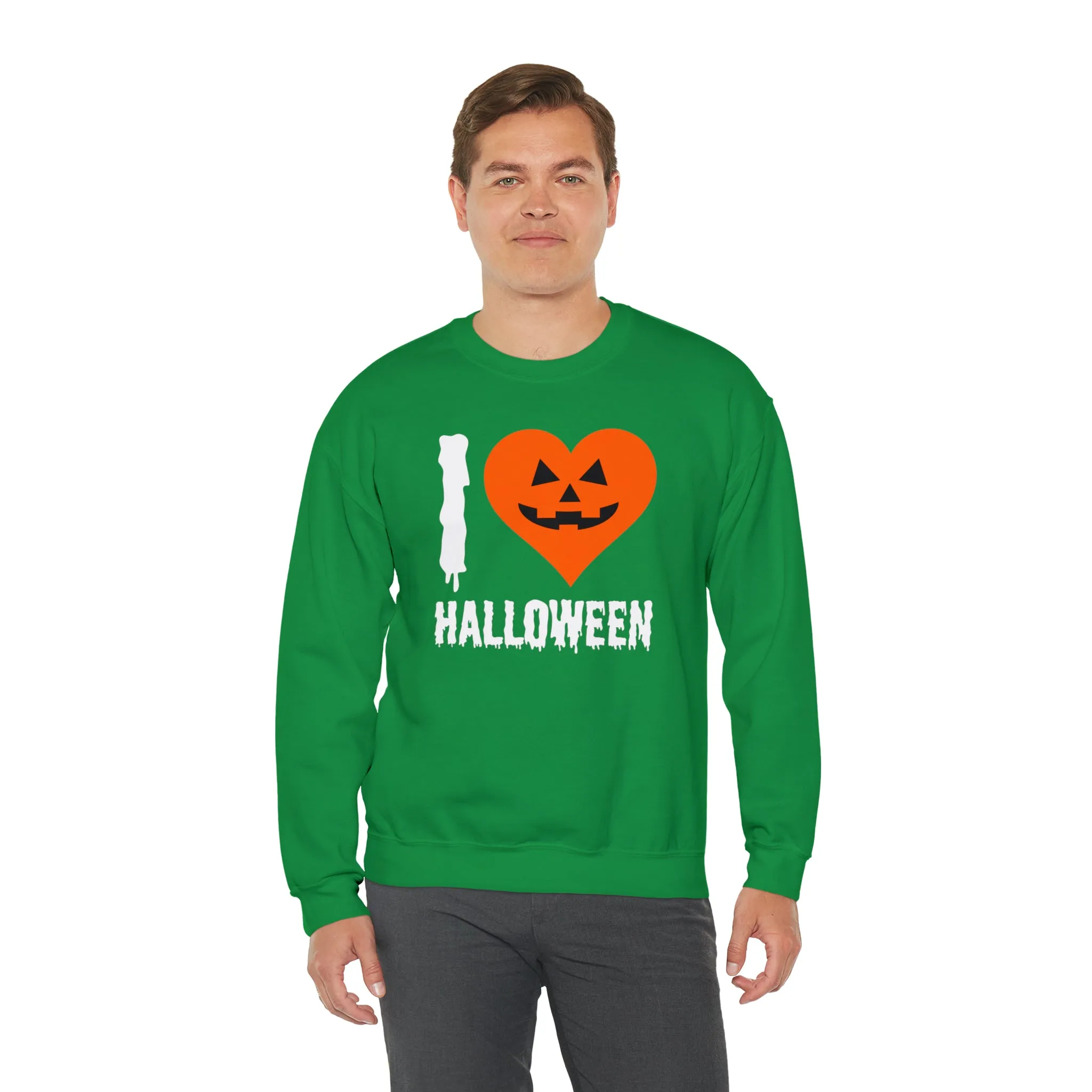 I Love Halloween Sweatshirt, Pumpkin Heart Sweatshirt , Funny Halloween Sweatshirt, Women's Funny Season Shirt