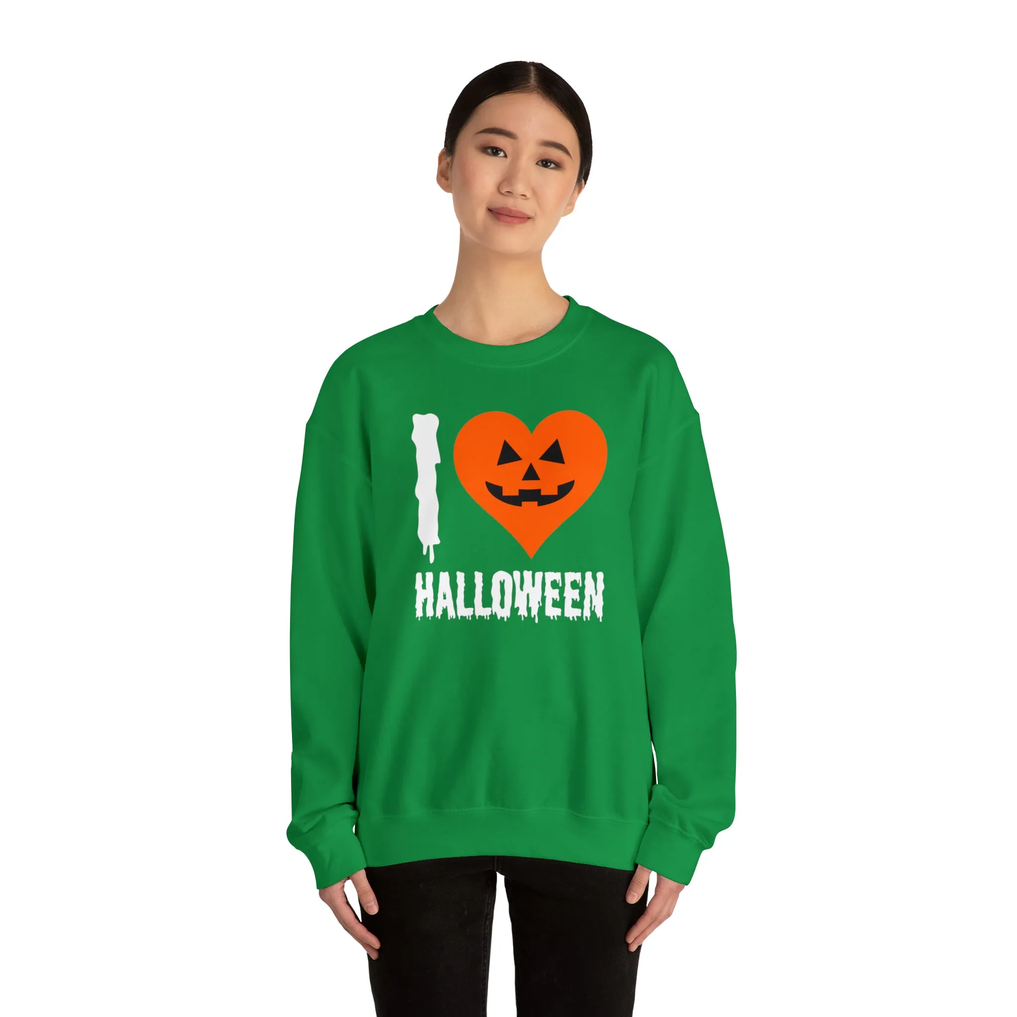 I Love Halloween Sweatshirt, Pumpkin Heart Sweatshirt , Funny Halloween Sweatshirt, Women's Funny Season Shirt