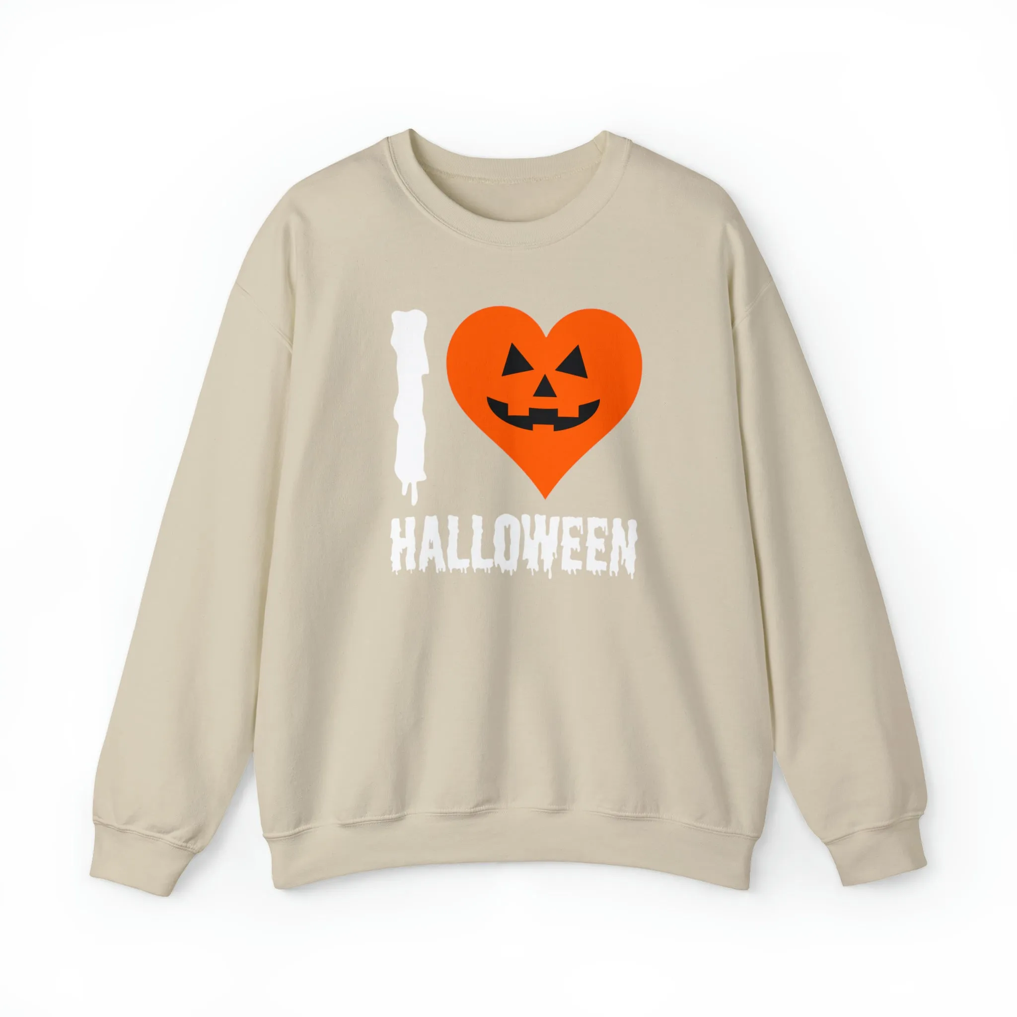I Love Halloween Sweatshirt, Pumpkin Heart Sweatshirt , Funny Halloween Sweatshirt, Women's Funny Season Shirt