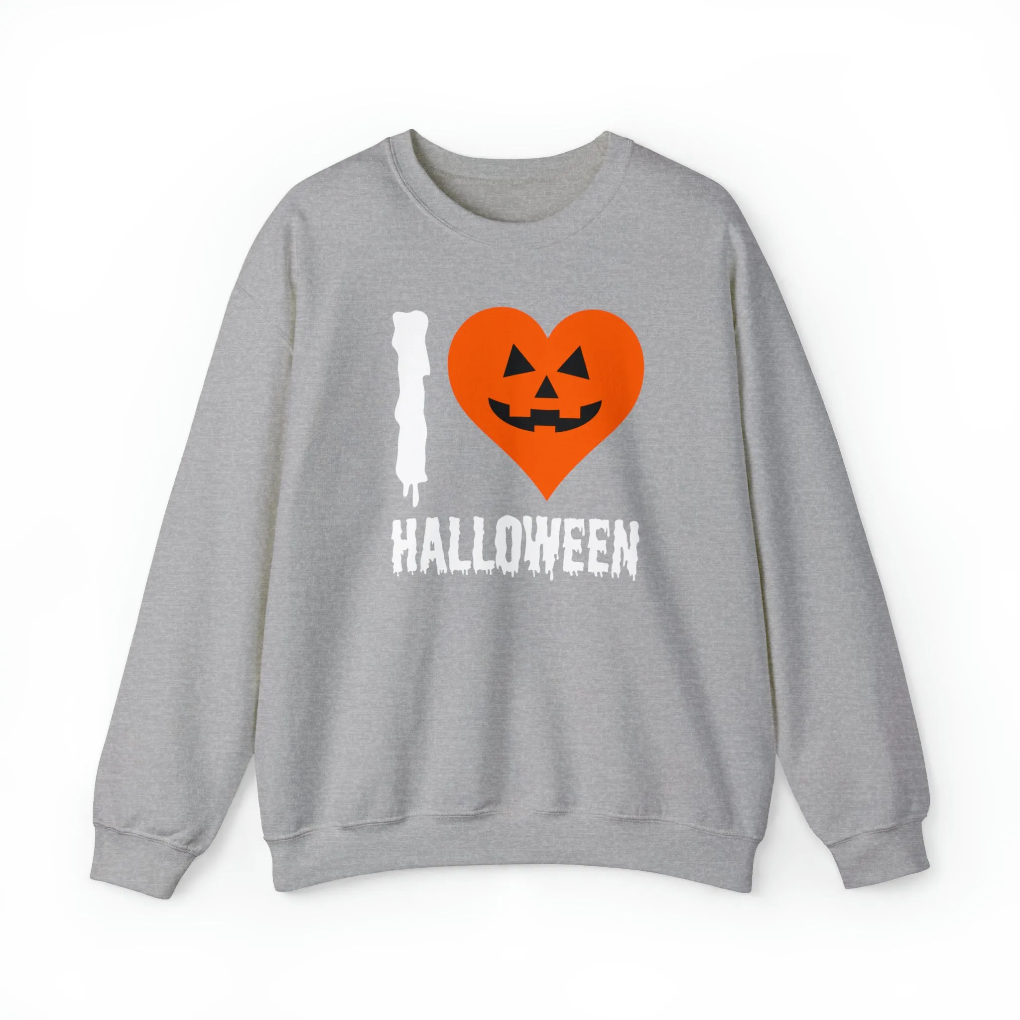 I Love Halloween Sweatshirt, Pumpkin Heart Sweatshirt , Funny Halloween Sweatshirt, Women's Funny Season Shirt