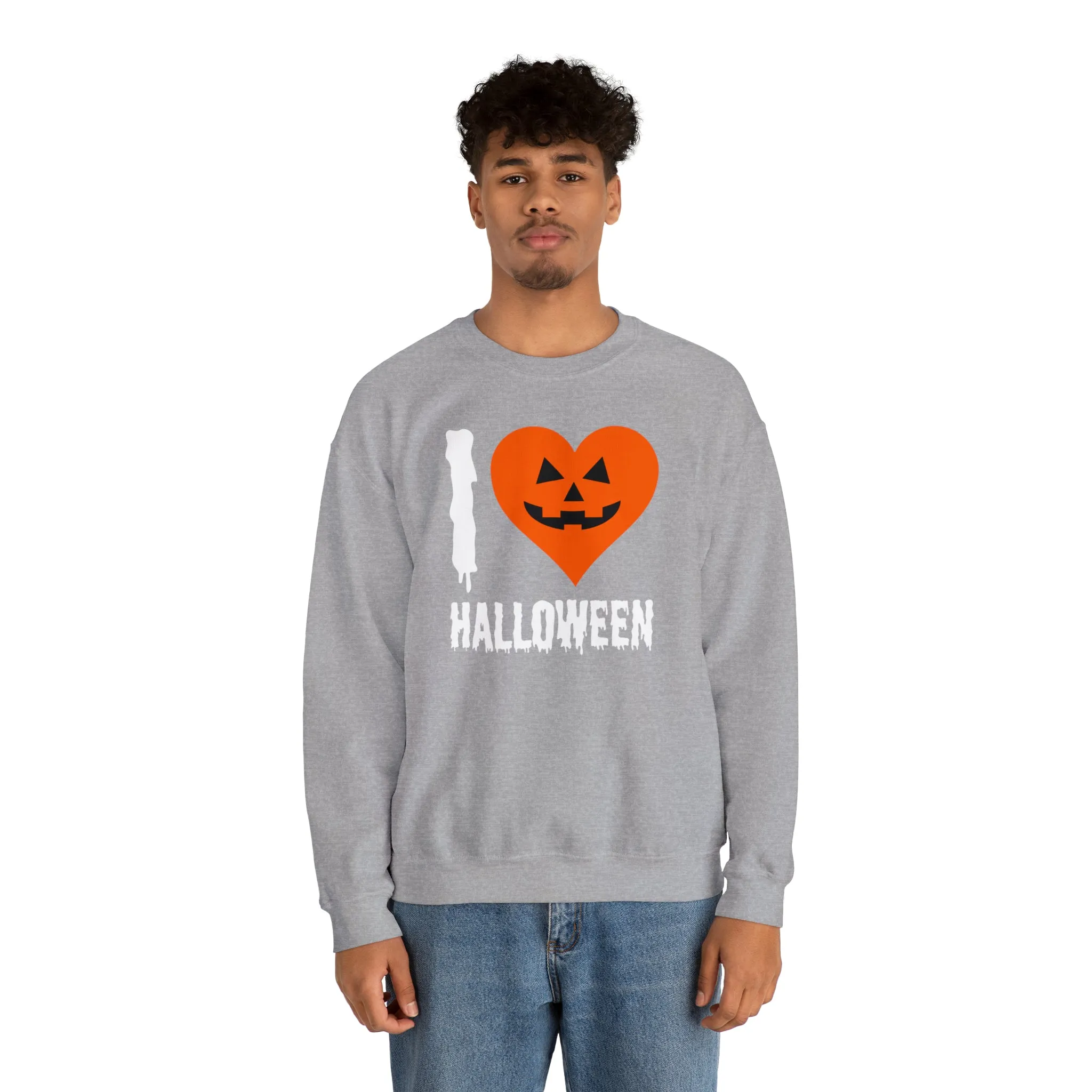 I Love Halloween Sweatshirt, Pumpkin Heart Sweatshirt , Funny Halloween Sweatshirt, Women's Funny Season Shirt